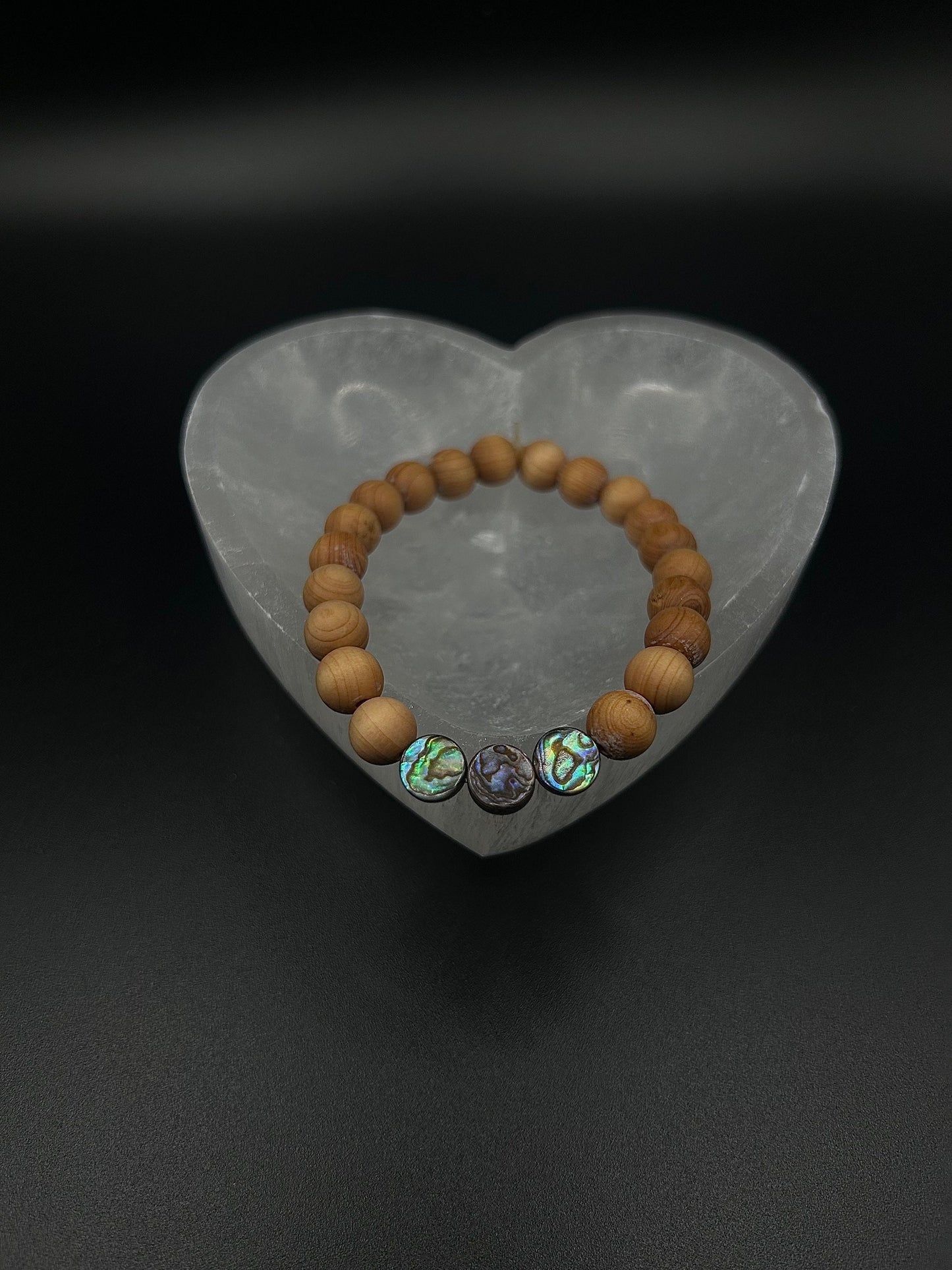 Aromatic Sutchuenensis Prayer Abalone Bracelet 7.5 Inch