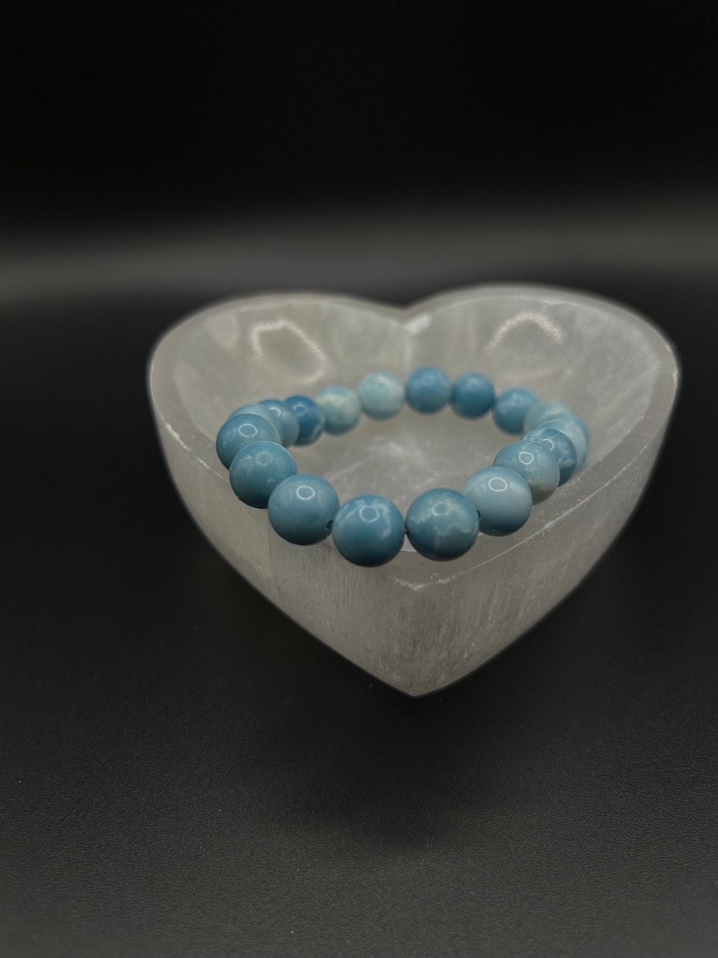 Beautiful Blue Crystal, Larimar Beaded Crystal Bracelet, Healing Crystals