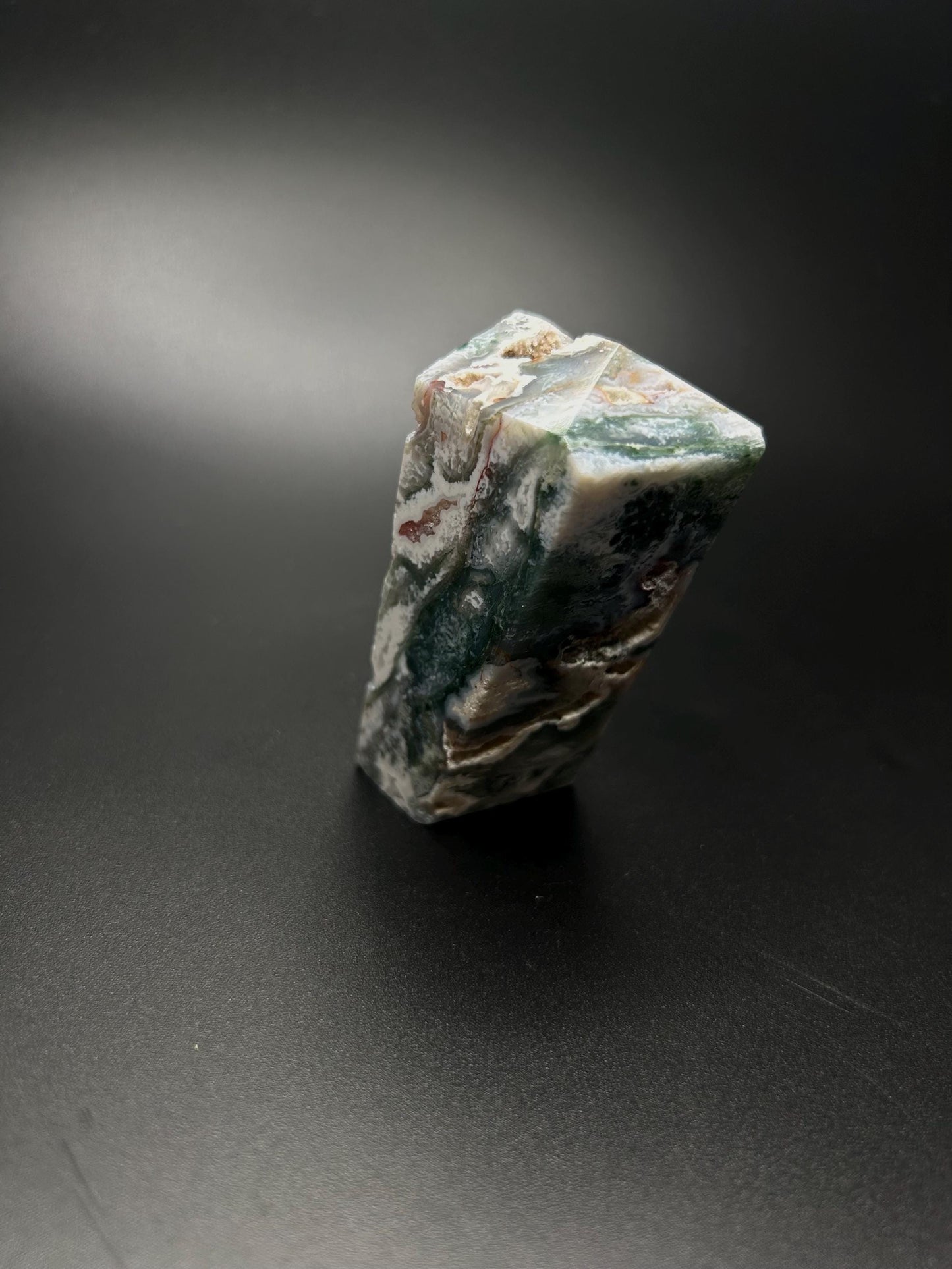 Natural Raw Crystal , Moss Agate, Heart Chakra Healing Stone for Self Love, Energy Cleansing, Emotion