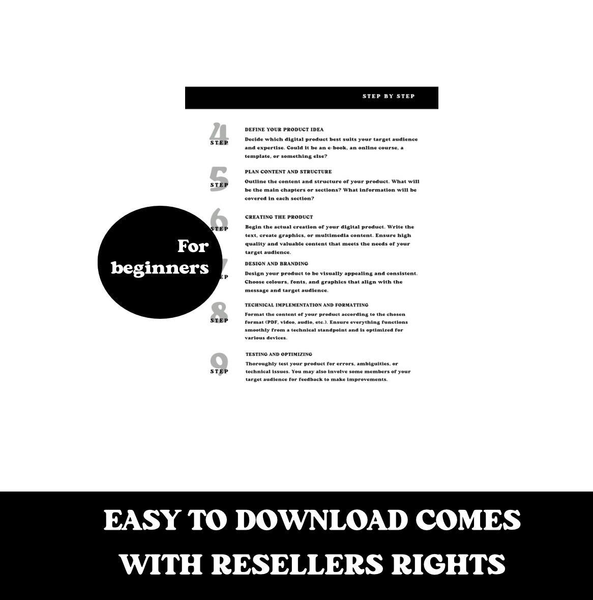 Beginner’s Guide to Creating and Selling Digital Products | Step-by-Step Digital Product Business Ebook | Passive Income Guide | PLR MRR