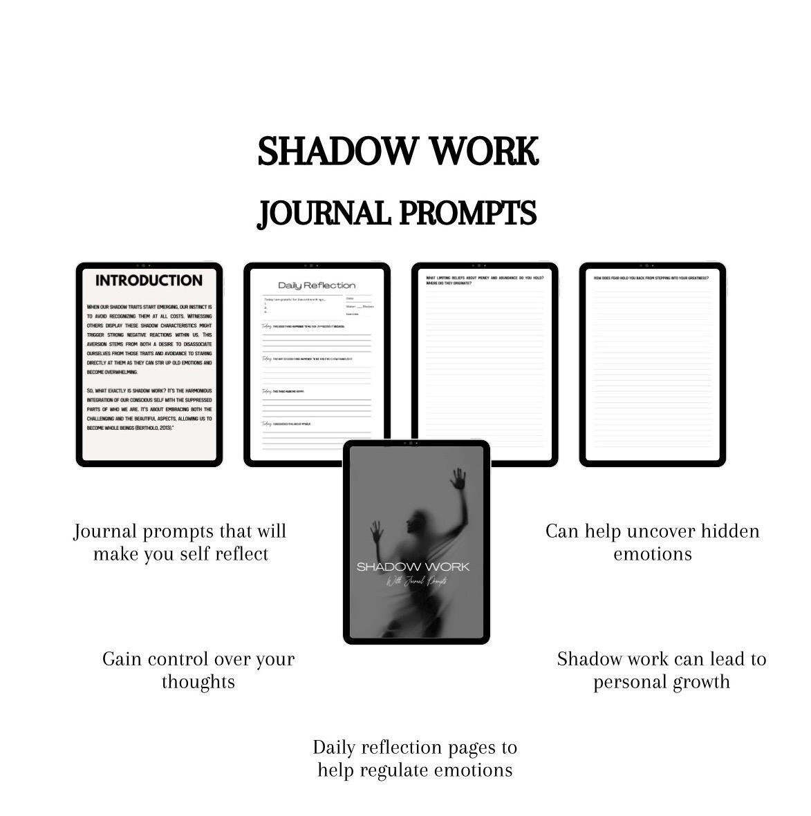Shadow Work Journal Digital Download | Healing Prompts for Self-Discovery & Inner Healing | Spiritual Shadow Work PDF | Self-Growth