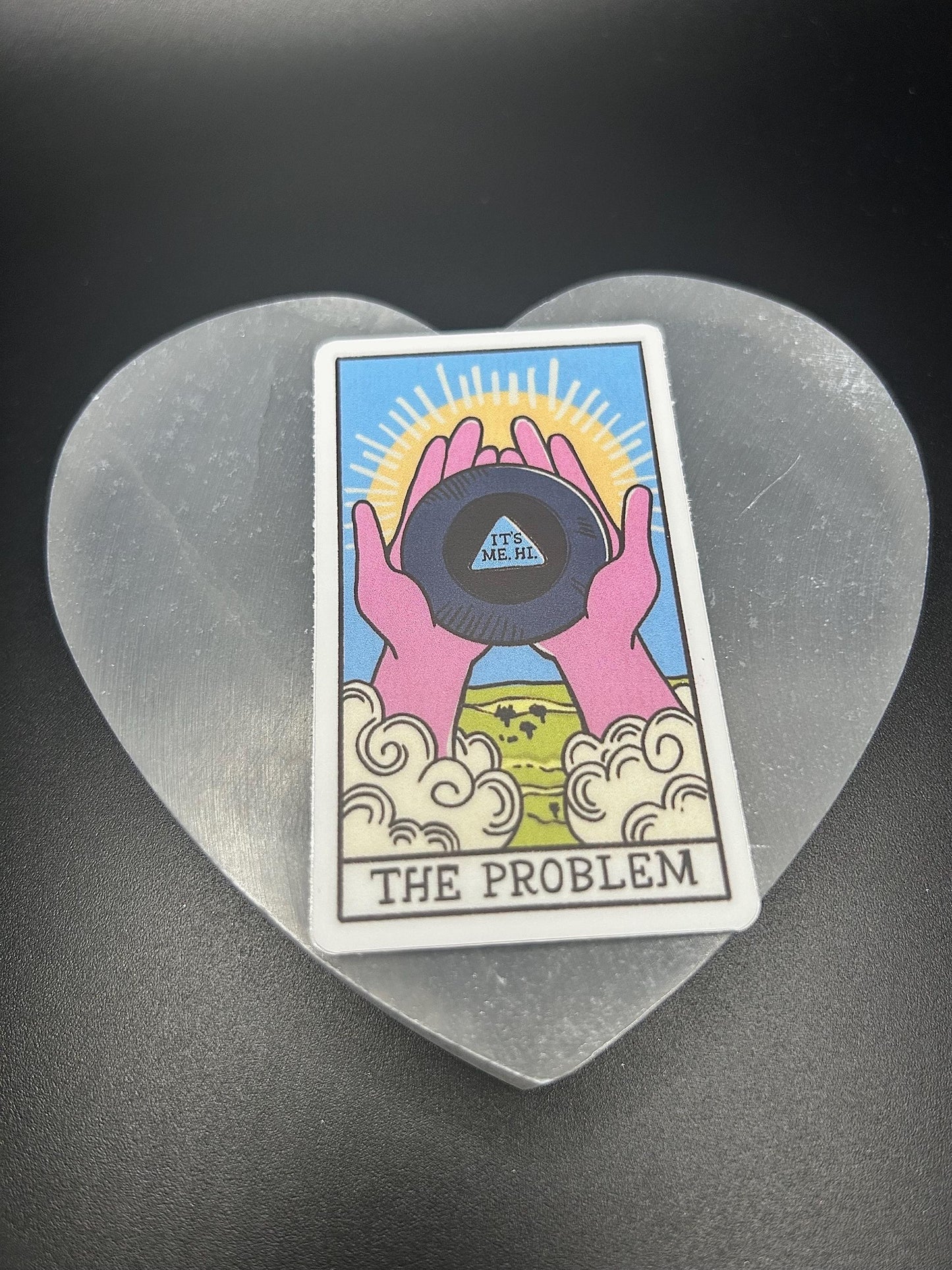 Funny Tarot Card Sticker - I’m the Problem - Witty Tarot Decal for Spiritual Witches, Mystic Humor Sticker, Astrology Gift