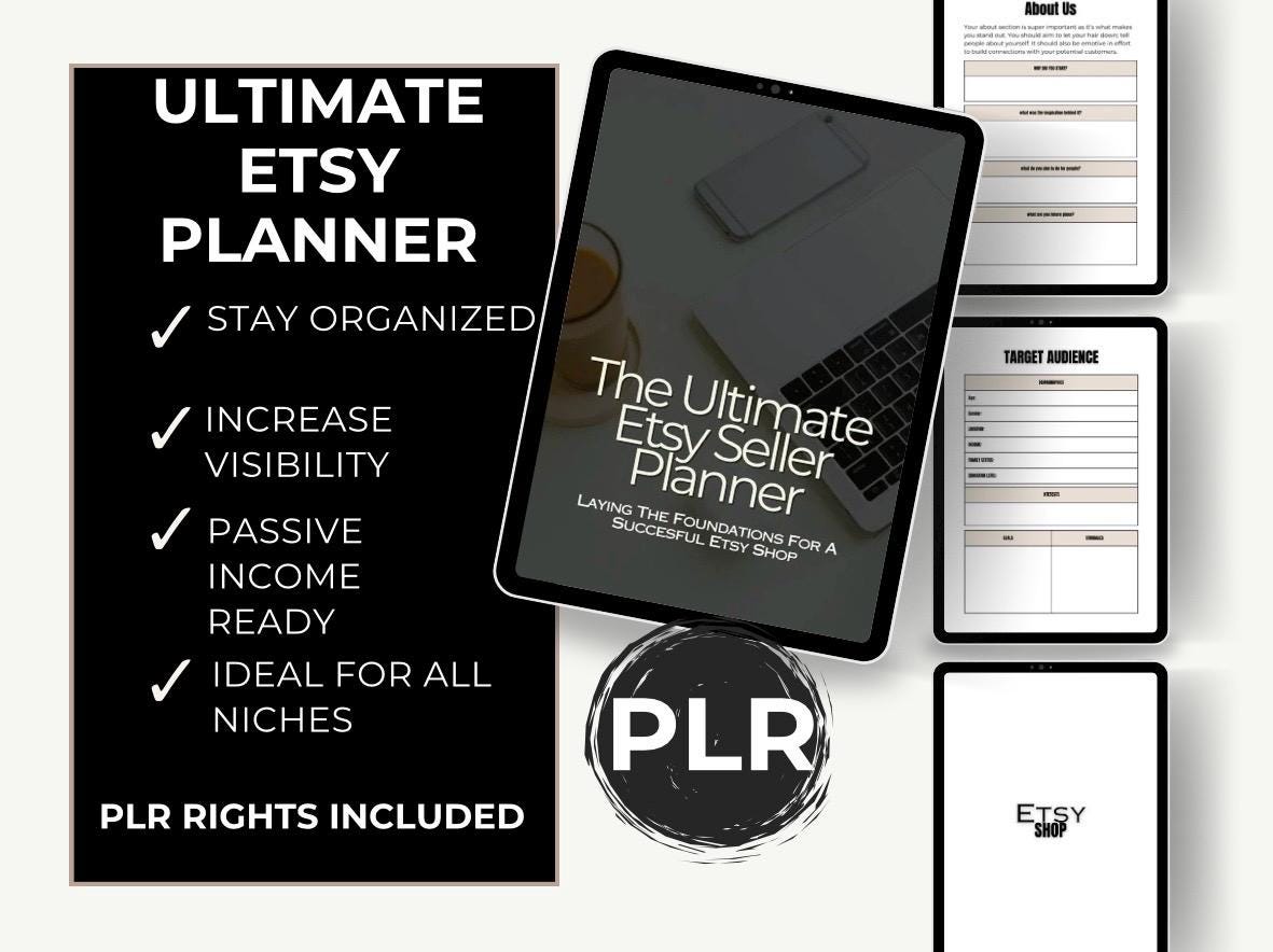 Digital Etsy Shop Planner for Business Owners, Printable Small Business Organizer, Etsy Seller Planner, Product Tracker, Marketing & Sales