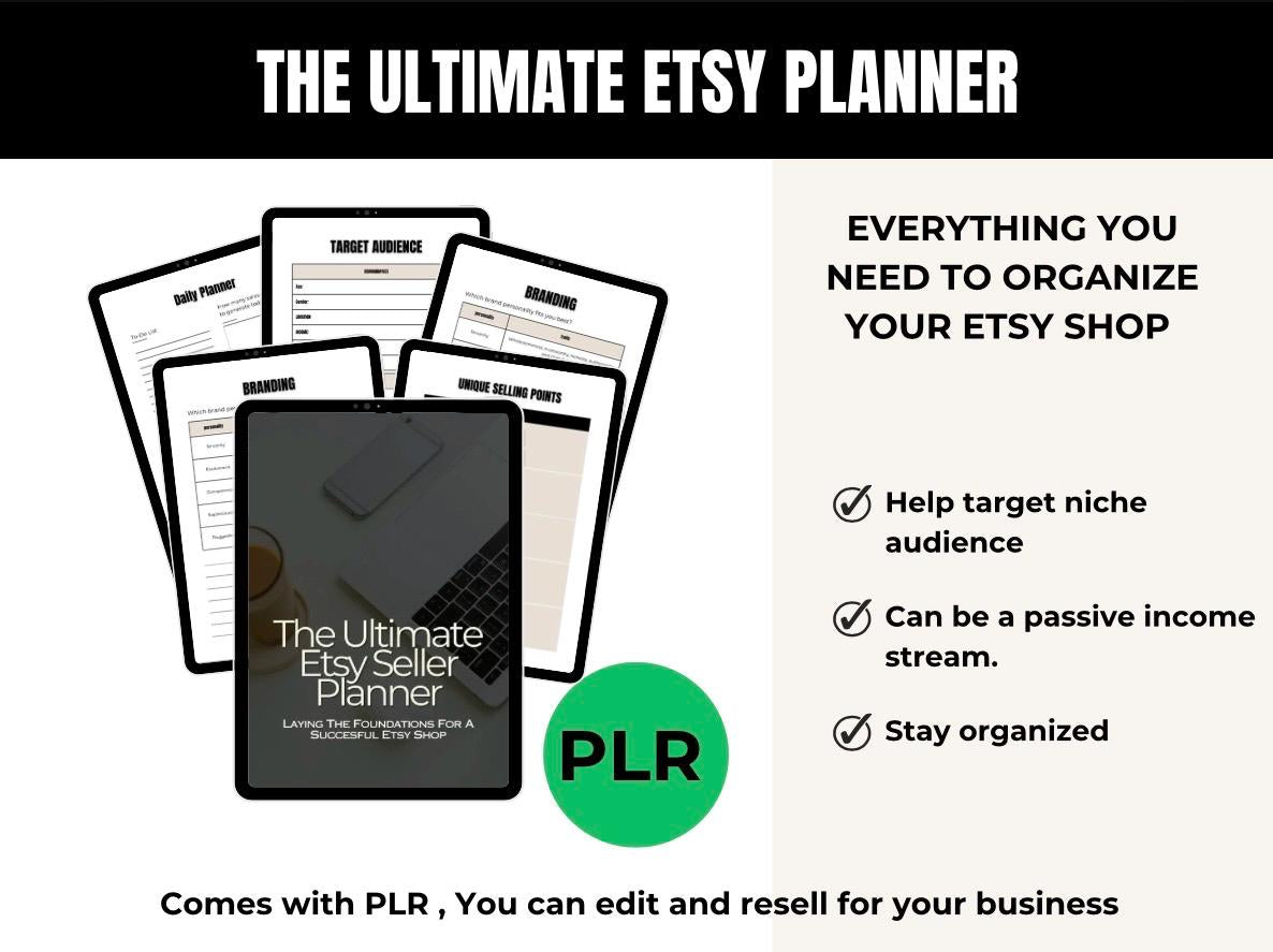 Digital Etsy Shop Planner for Business Owners, Printable Small Business Organizer, Etsy Seller Planner, Product Tracker, Marketing & Sales