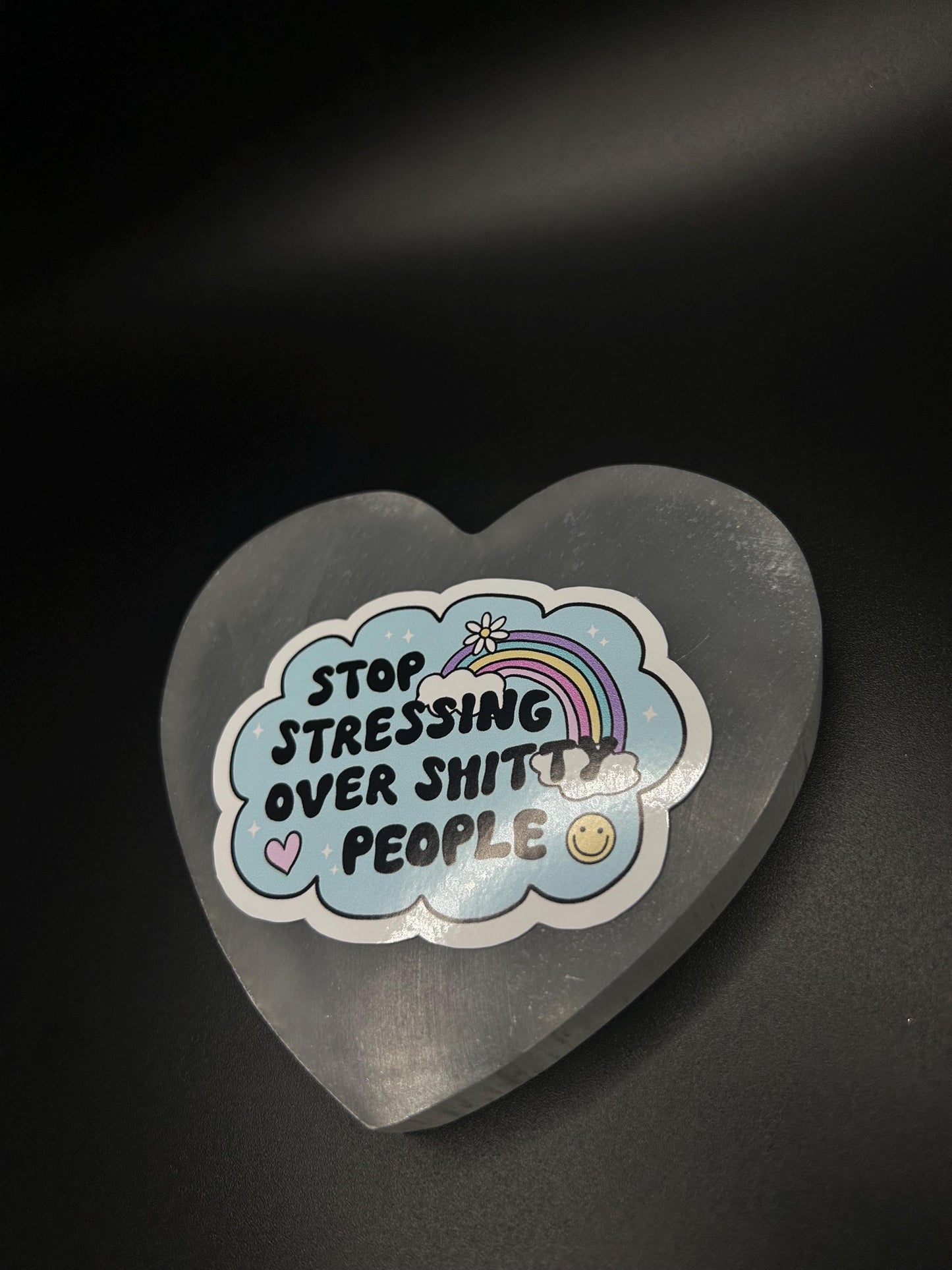 Stop Stressing Over Shitty People Sticker, Funny Mental Health Boundaries Vinyl Decal for Laptop, Journal, Water Bottle, Therapy Humor