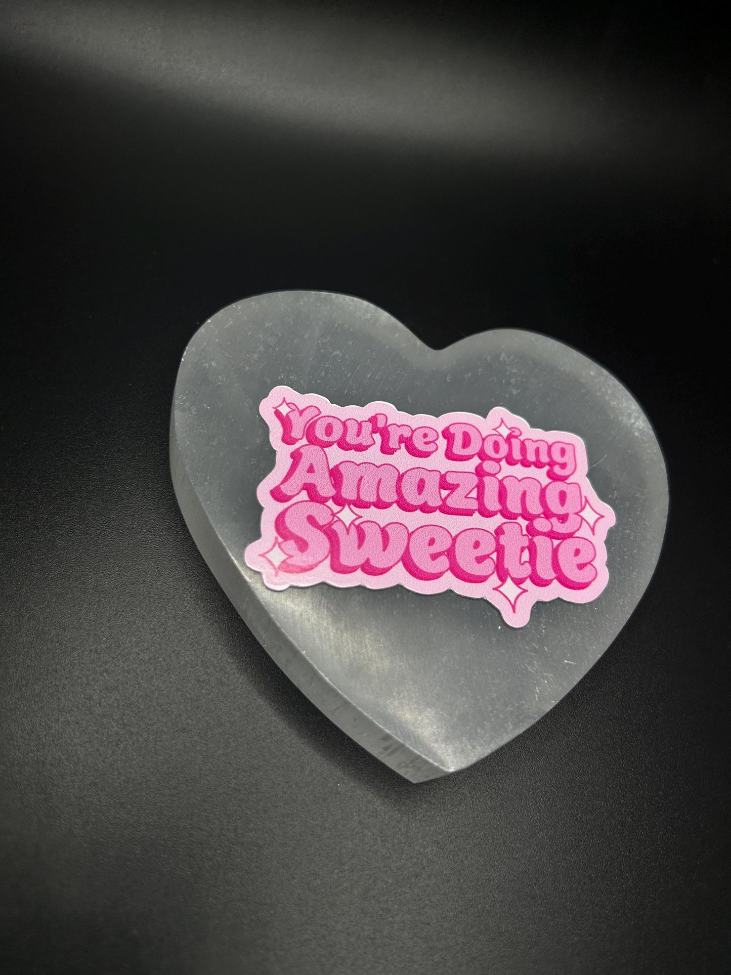You’re Doing Amazing Sweetie Sticker, Motivational Pop Culture Vinyl Sticker for Laptop, Journal, Water Bottle, Self Love Encouragement