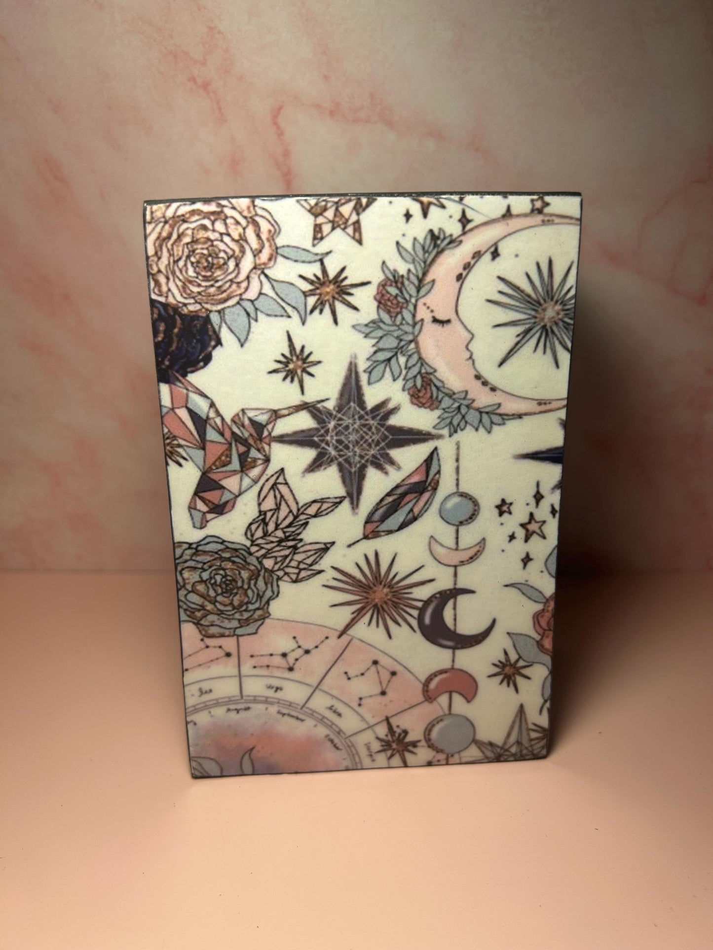Wooden Celestial Storage Box, Moon and Stars Trinket Box, Boho Jewelry Organizer, Witchy Keepsake Box, Gift for Astrology Lovers