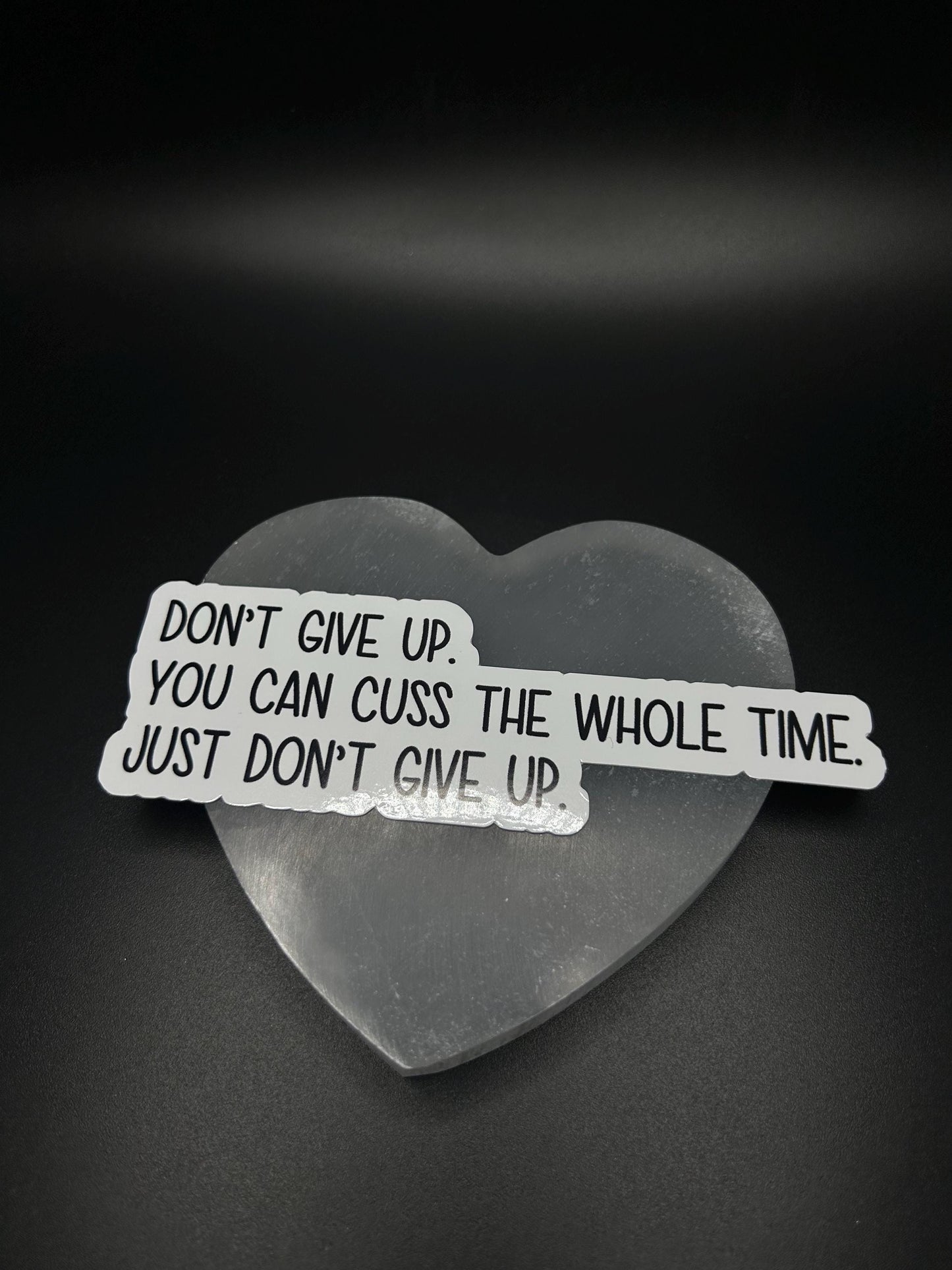Don’t Give Up You Can Cuss the Whole Time Sticker, Funny Motivational Vinyl Sticker for Laptop, Water Bottle, Mental Health Gift