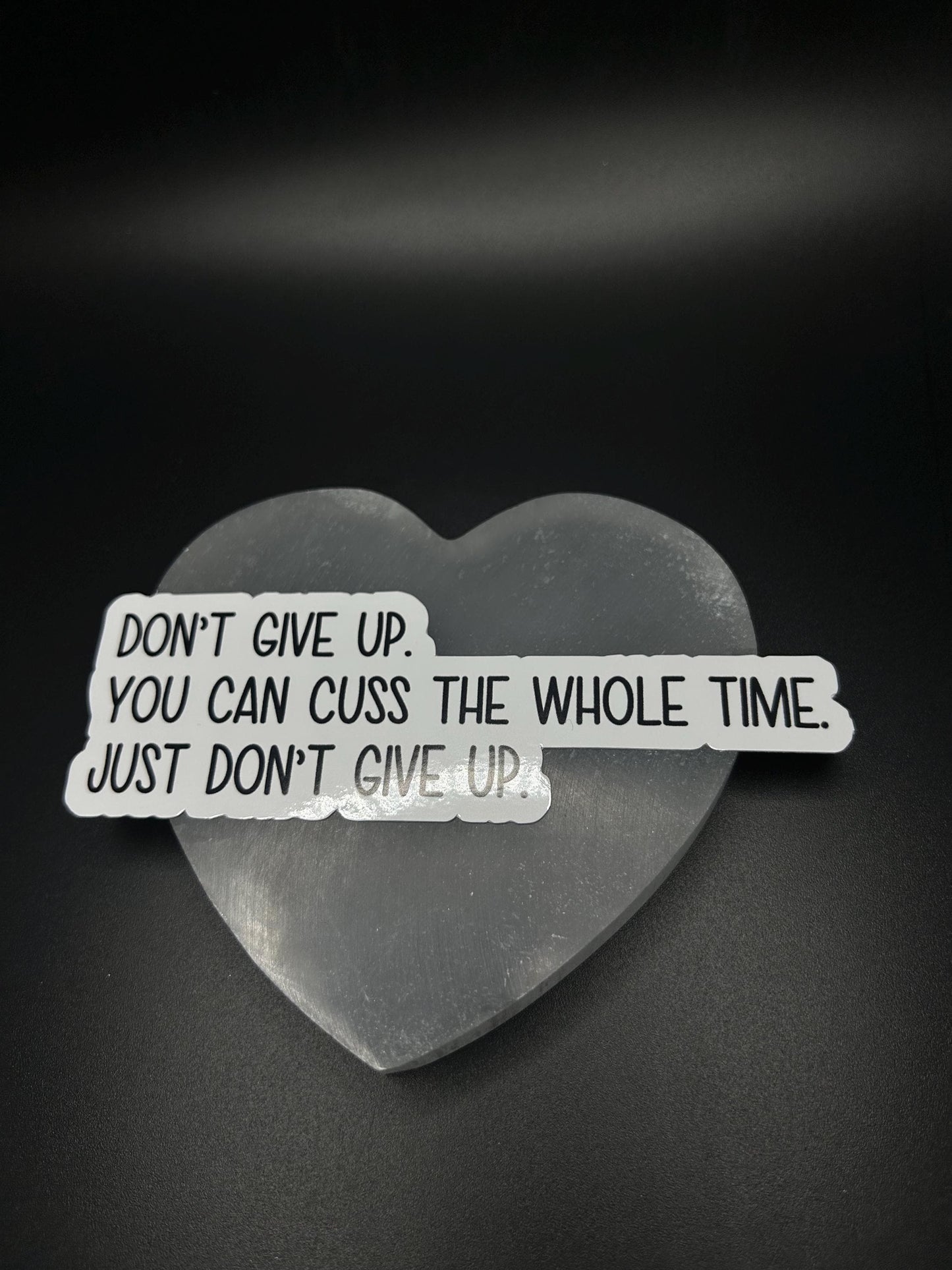 Don’t Give Up You Can Cuss the Whole Time Sticker, Funny Motivational Vinyl Sticker for Laptop, Water Bottle, Mental Health Gift