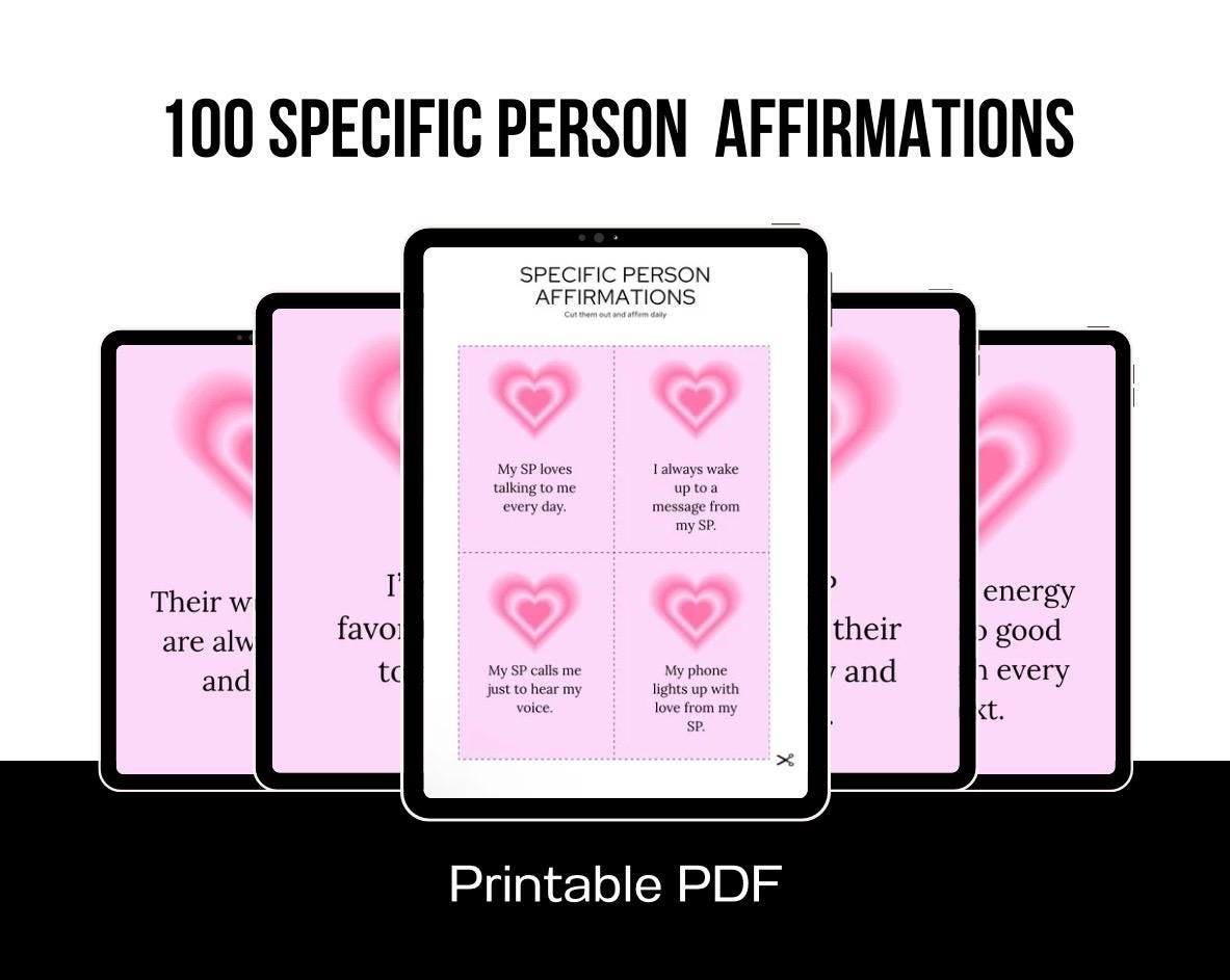 100 Specific Person Contact Affirmations Cards PDF, Law of Assumption Digital Download, Manifest SP Communication Printable