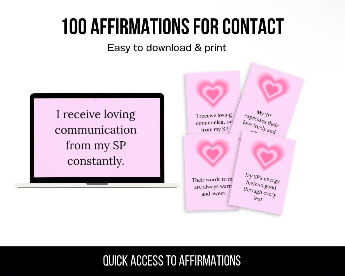 100 Specific Person Contact Affirmations Cards PDF, Law of Assumption Digital Download, Manifest SP Communication Printable