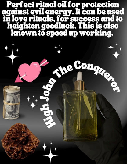 High John the Conqueror Intention Oil, Success & Personal Power Inspired Oil, Hoodoo Rootwork Inspired Spiritual Curio, Altar Oil