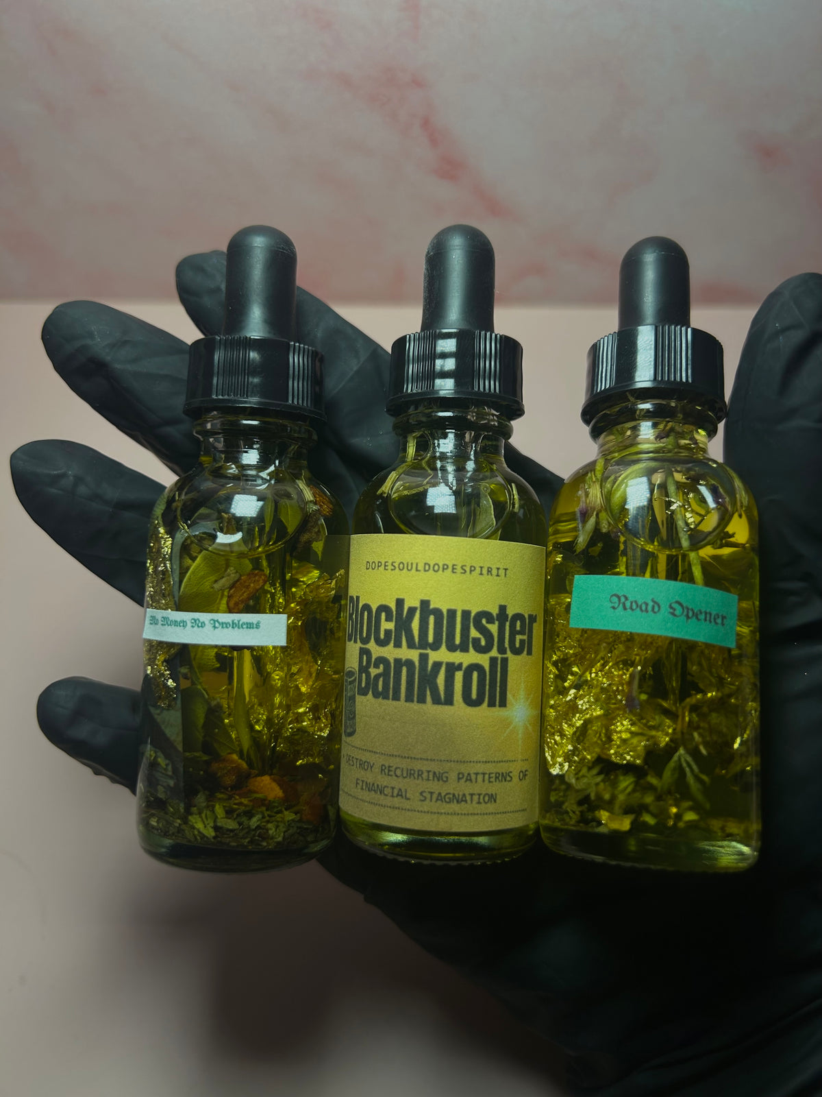 Clear It & Collect It Intention Oil Set,  3 Money Attraction, Financial Blockbuster Road Opener Oil , Prosperity Spiritual Gift Set