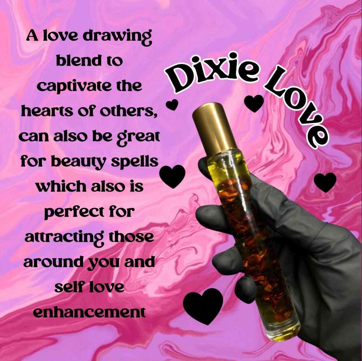 Dixie Love Intention Oil | Love Drawing Oil | Beauty & Glamour Oil | Handmade Personal Ritual Oil | 1 oz Roll On