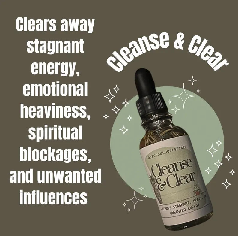 Cleanse & Clear Intention Oil 1oz, Spiritual Cleansing Inspired Oil, Protection Intention Oil, Essential Oil Blend