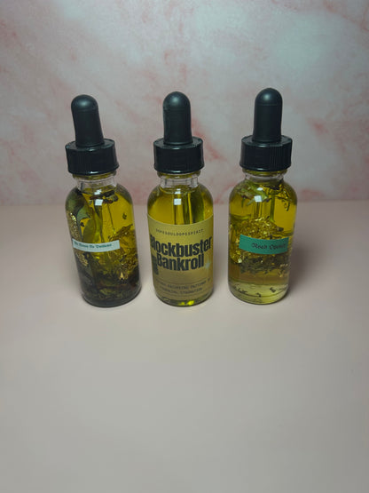 Clear It & Collect It Intention Oil Set,  3 Money Attraction, Financial Blockbuster Road Opener Oil , Prosperity Spiritual Gift Set