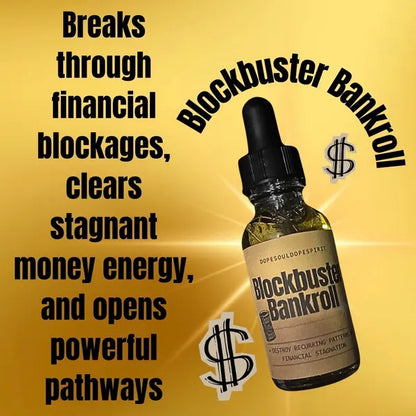 Blockbuster Bankroll Intention Oil, Prosperity & Abundance Inspired Spiritual Oil, Financial Confidence Success Symbolism