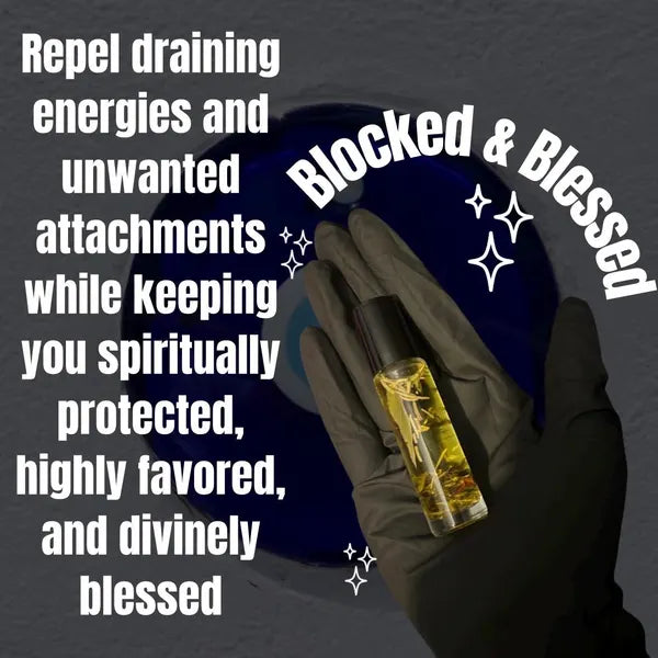Blocked & Blessed Intention Oil, Protection Inspired Spiritual Self Care Oil, Hoodoo Inspired, Lemon Scented, Witchy Altar Supply