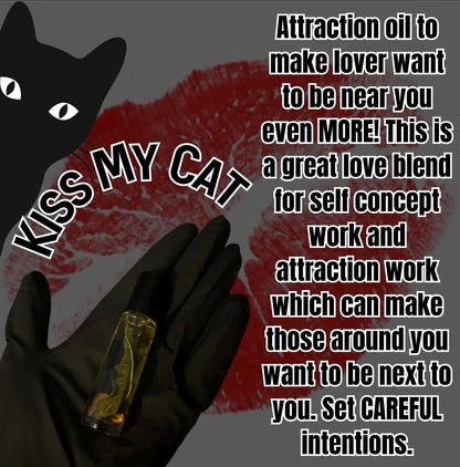 Kiss My Cat Love Drawing Oil, Attraction & Desire Intention Oil, Self Love, Feminine Energy, Spiritual Self Care, 10ML Roll On