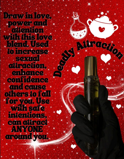 Deadly Attraction Intention Oil, Handmade Attraction Oil, Love Inspired Spiritual Oil, Magnetic Charm, 1 oz