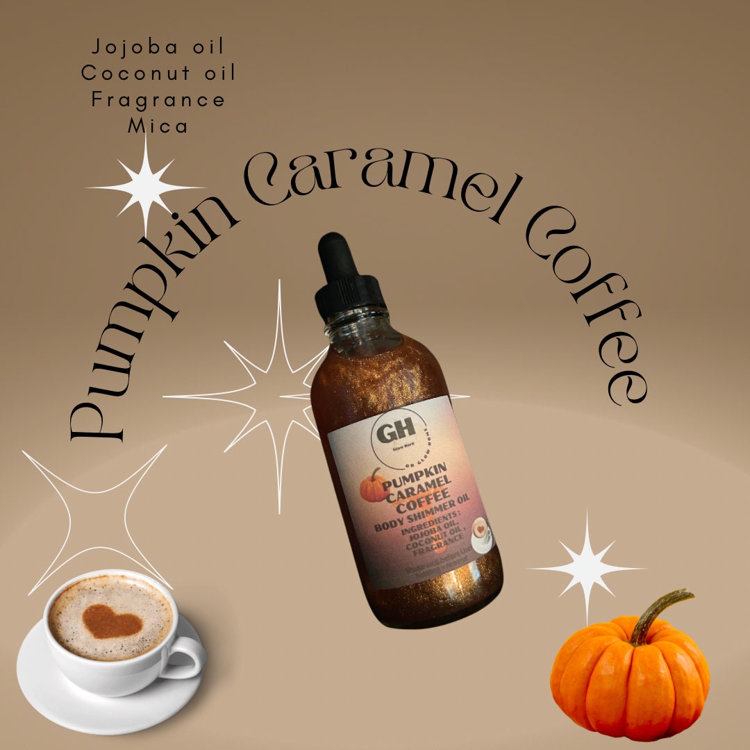 Pumpkin Caramel Coffee Body Oil, Hydrating Fall Skincare with Warm Spiced Aroma