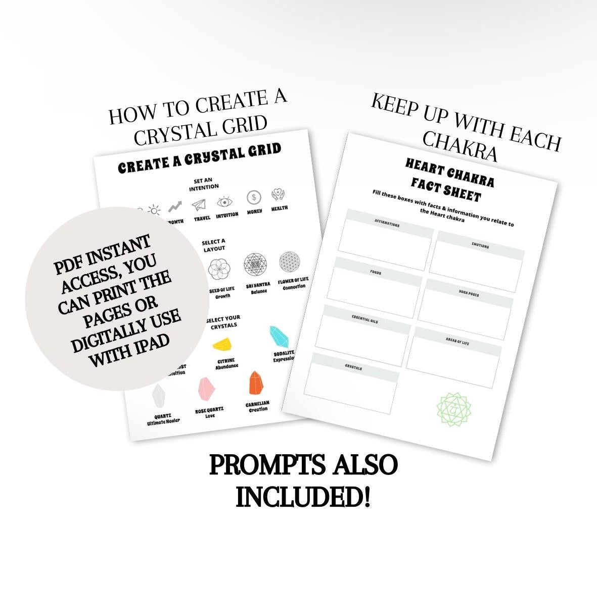 Chakra Healing, Spiritual Planner, Manifestation Journal, Chakra Work Book, Spirituality Printable, PDF Instant Download, Digital Product