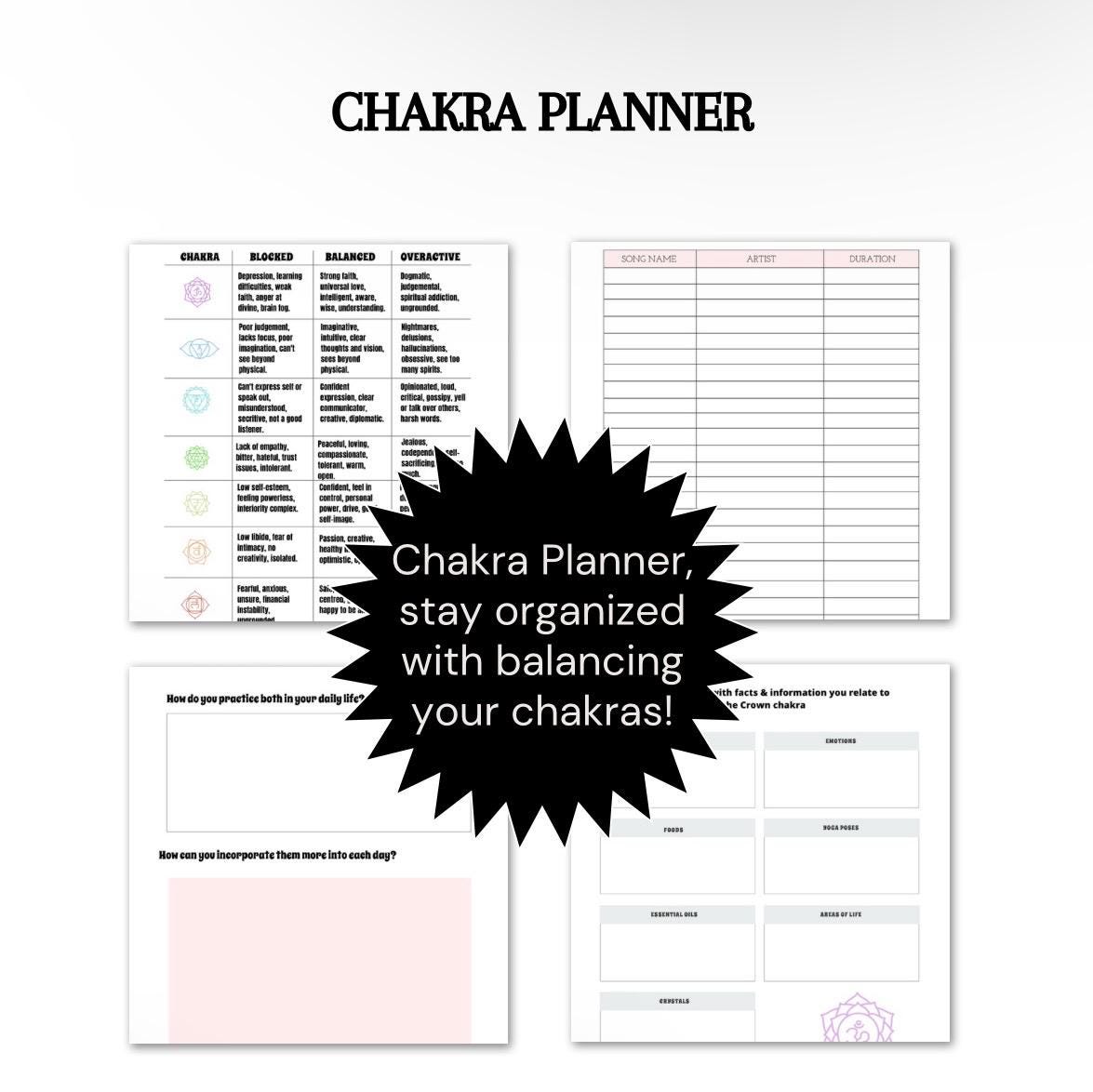 Chakra Healing, Spiritual Planner, Manifestation Journal, Chakra Work Book, Spirituality Printable, PDF Instant Download, Digital Product