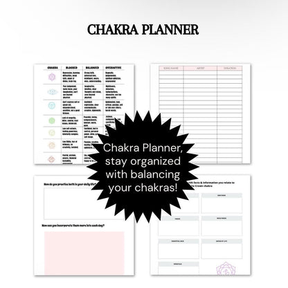 Chakra Healing, Spiritual Planner, Manifestation Journal, Chakra Work Book, Spirituality Printable, PDF Instant Download, Digital Product