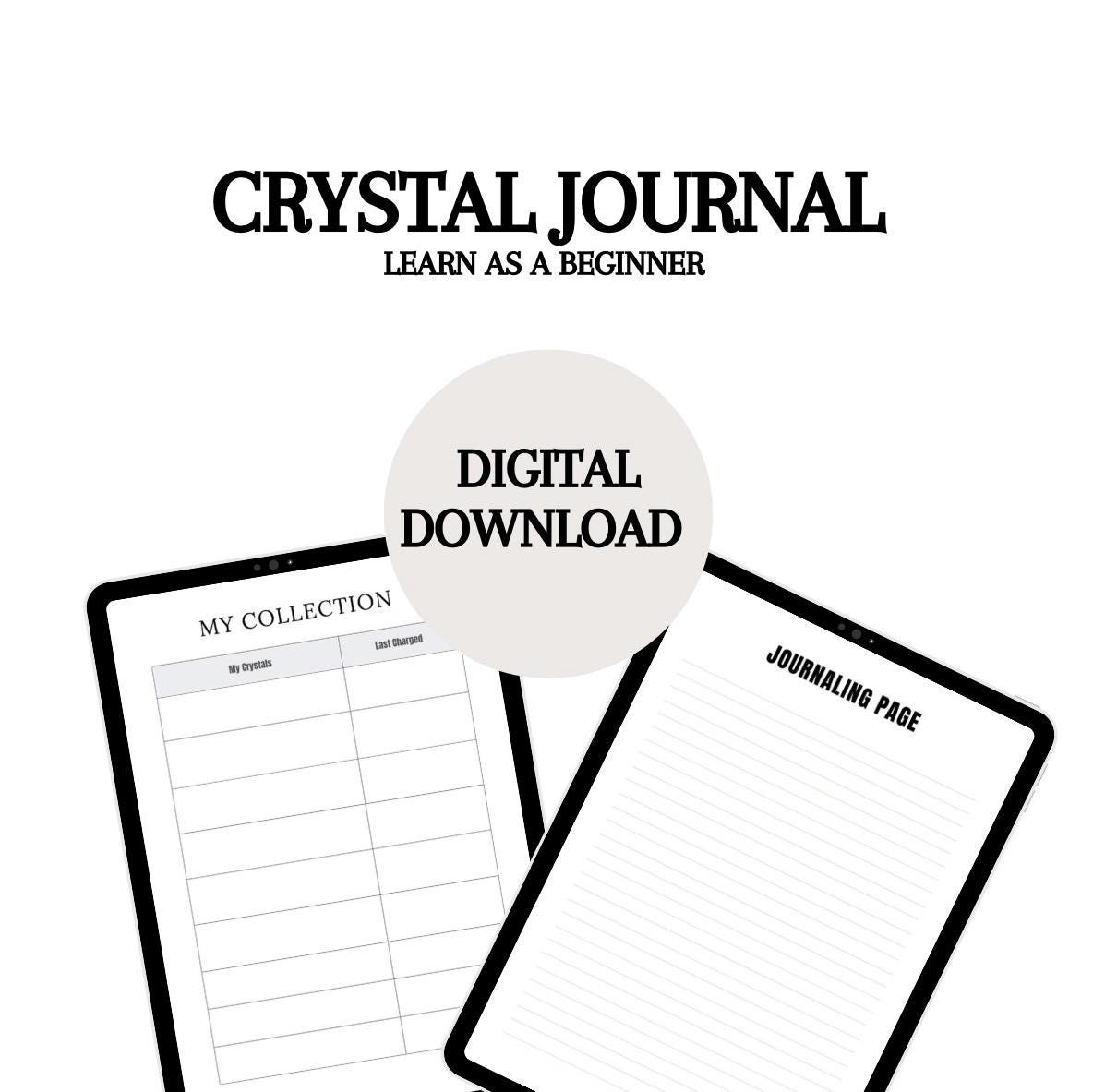 Digital Crystal Journal for Beginners, Printable Crystal Tracker & Manifestation Planner, Chakra, Healing Stone Log PDF