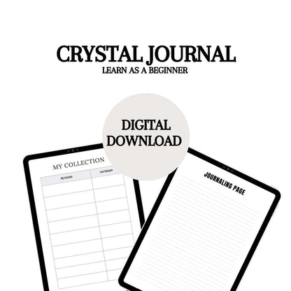 Digital Crystal Journal for Beginners, Printable Crystal Tracker & Manifestation Planner, Chakra, Healing Stone Log PDF