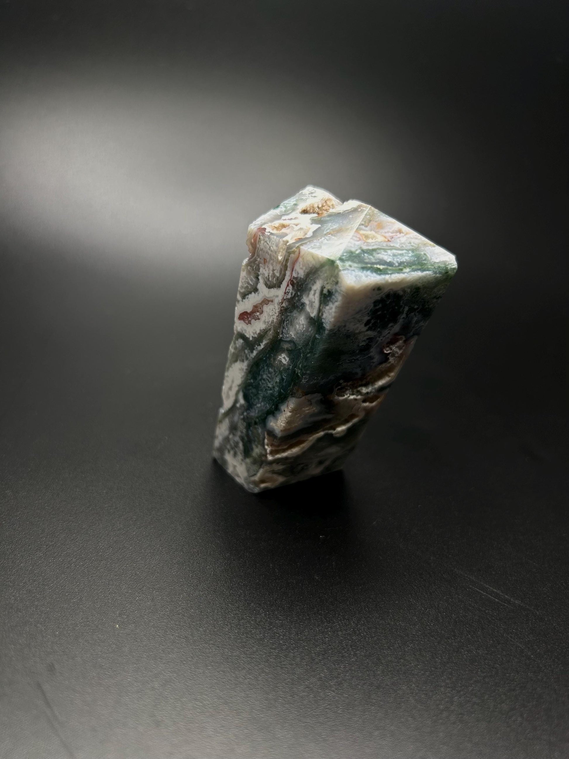Natural Raw Crystal , Moss Agate, Heart Chakra Healing Stone for Self Love, Energy Cleansing, Emotion