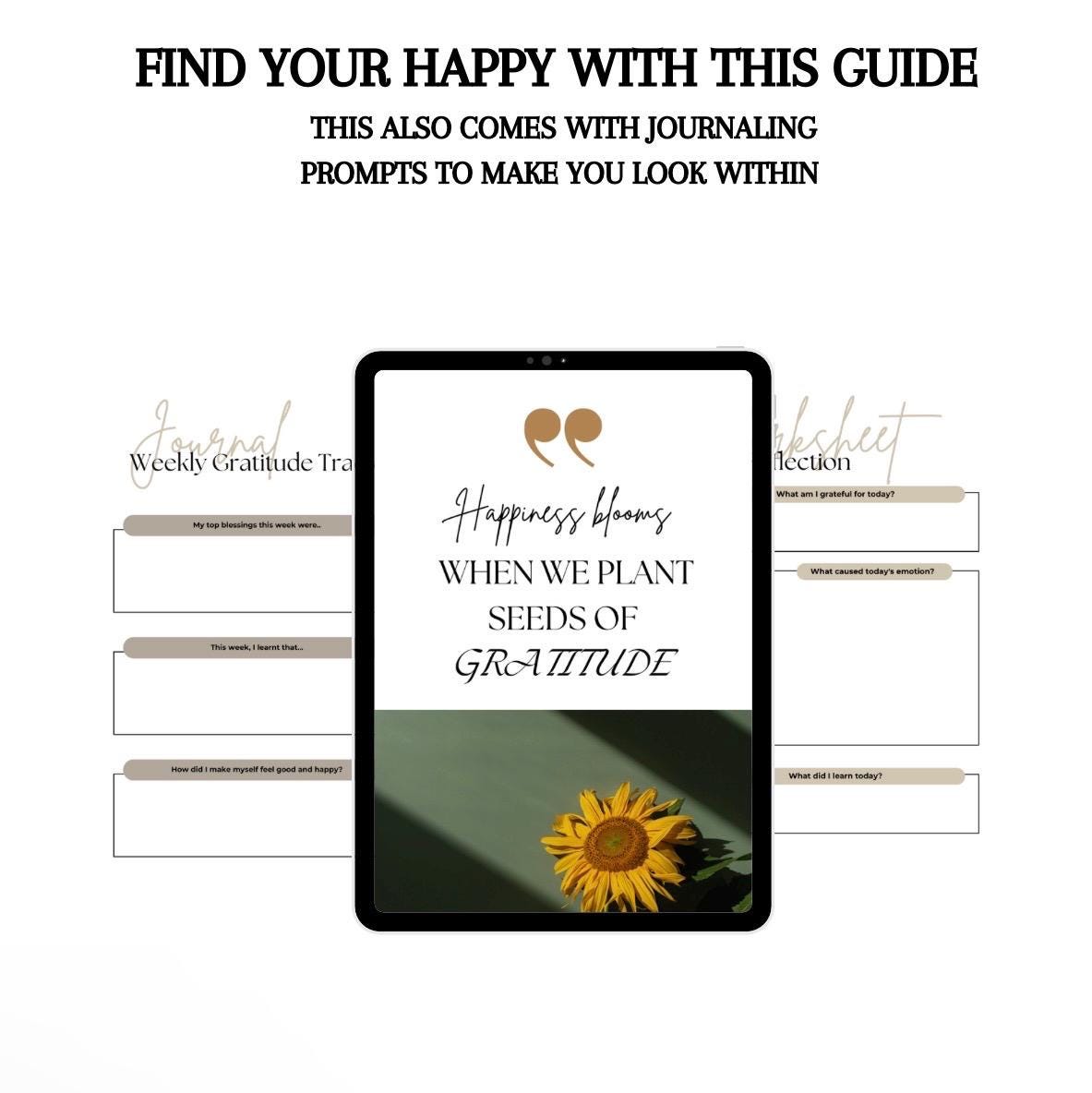 Finding Your Happiness eBook And Workbook, Self-Discovery Guide for Inner Joy, PDF Digital Download for Personal Growth