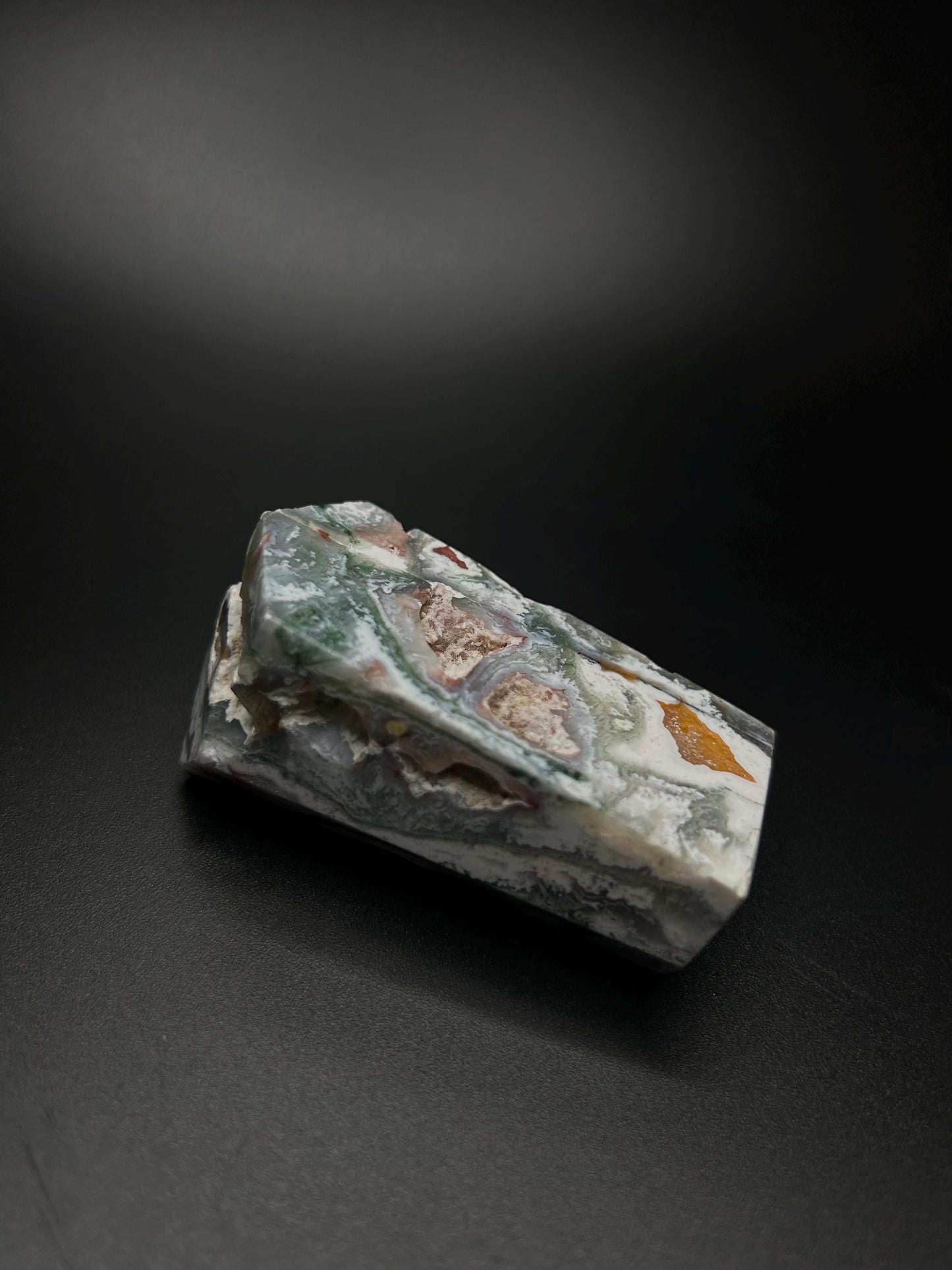 Natural Raw Crystal , Moss Agate, Heart Chakra Healing Stone for Self Love, Energy Cleansing, Emotion