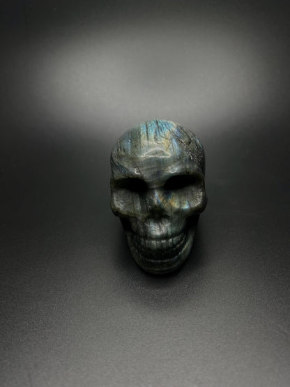 Natural Labradorite Crystal Stone, Healing Labradorite Skull Stone for Intuition, Protection, Chakra Meditation Crystal, Raw Labradorite