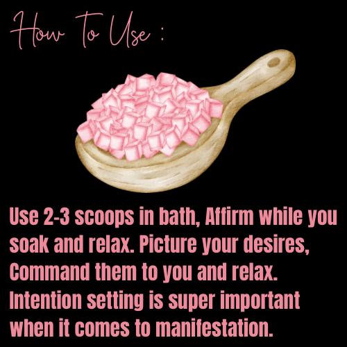 Enchanted Bath Salt for Attraction, Manifestation Ritual Spa Soak, Enticing Self-Care to Attract Love & Positive Energy