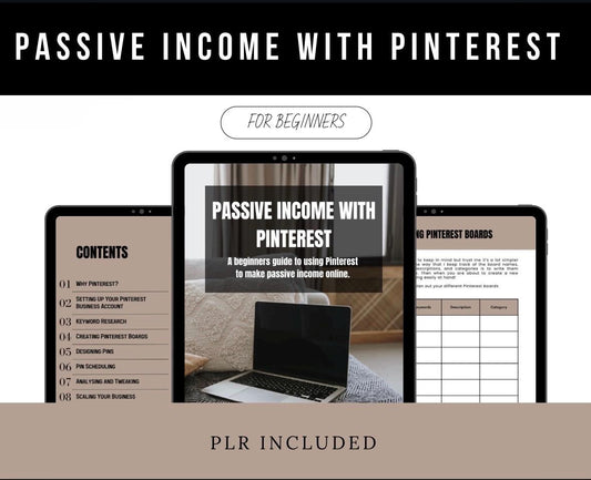PLR Pinterest Guide for Passive Income, Pinterest Marketing Digital EBook, Private Label Rights