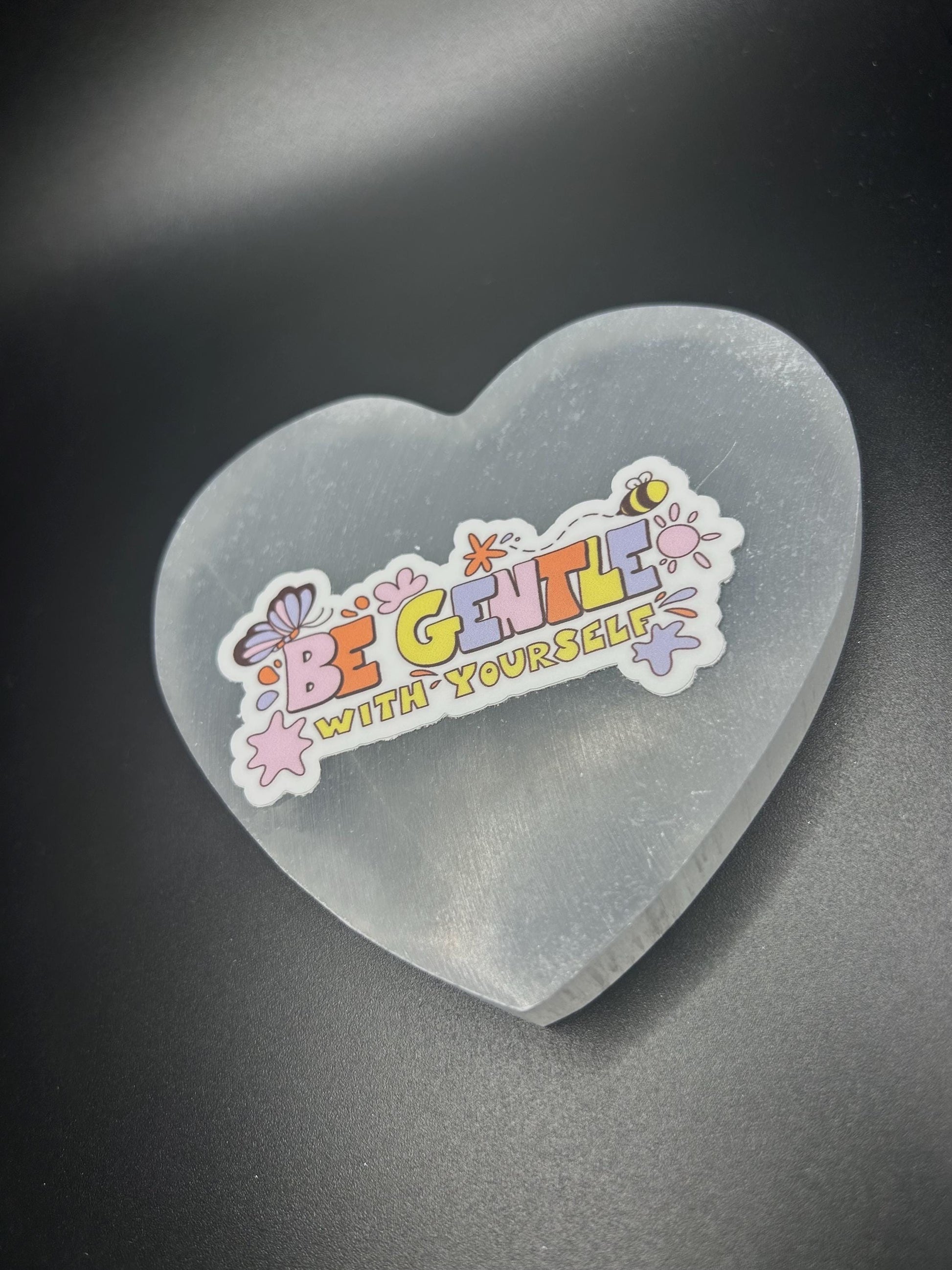 Be Gentle With Yourself Sticker – Motivational Self-Care Vinyl Decal, Mental Health Laptop & Water Bottle Sticker