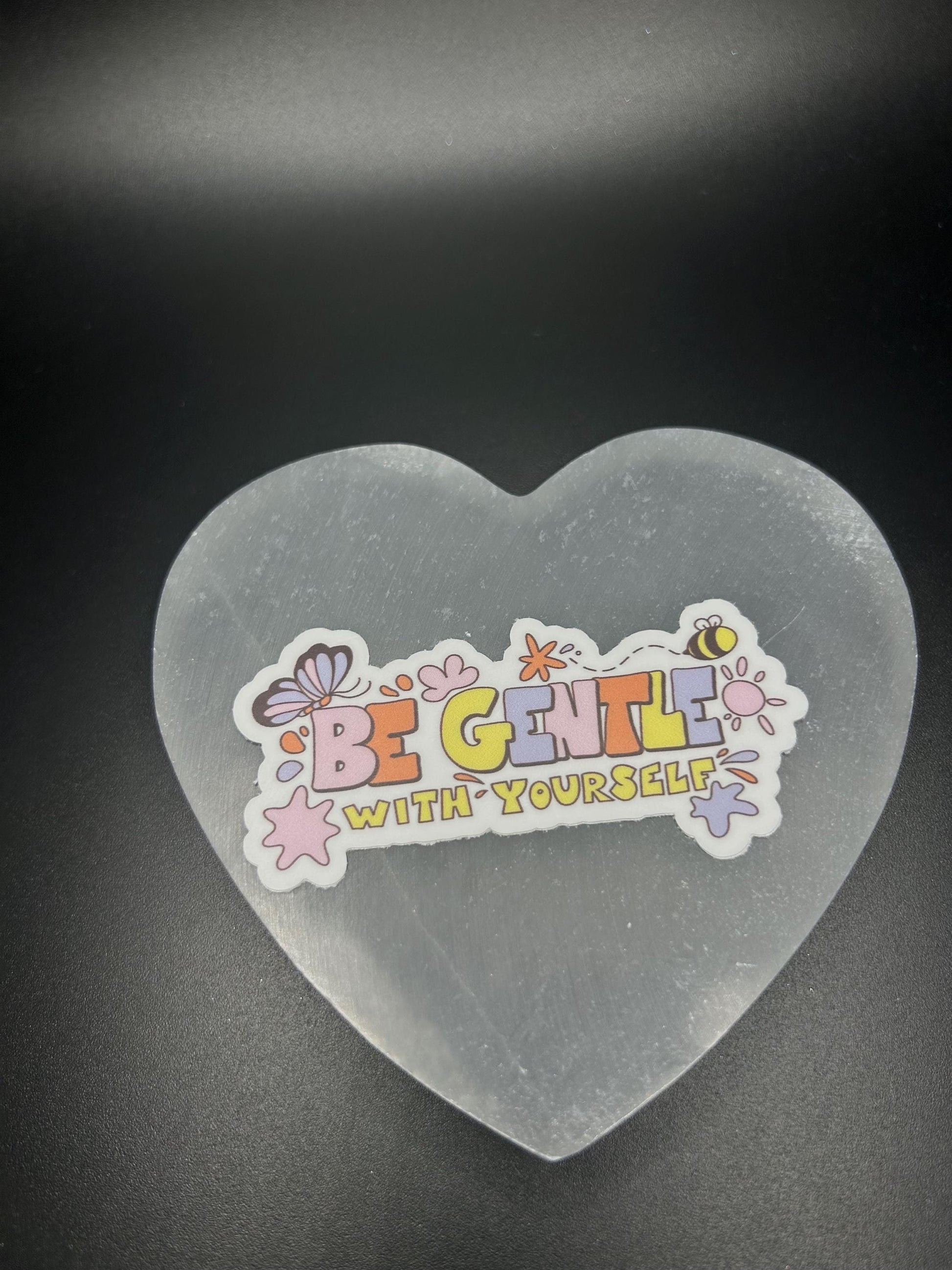 Be Gentle With Yourself Sticker – Motivational Self-Care Vinyl Decal, Mental Health Laptop & Water Bottle Sticker