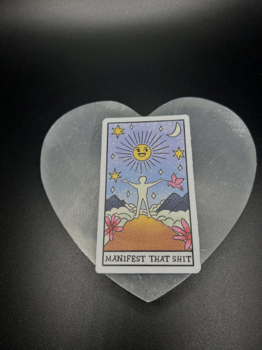 Manifest That Sh*t Sticker, Tarot Card Sticker, Funny Spiritual Sticker, Law of Attraction Decal, Manifestation Gift, Witchy Affirmation