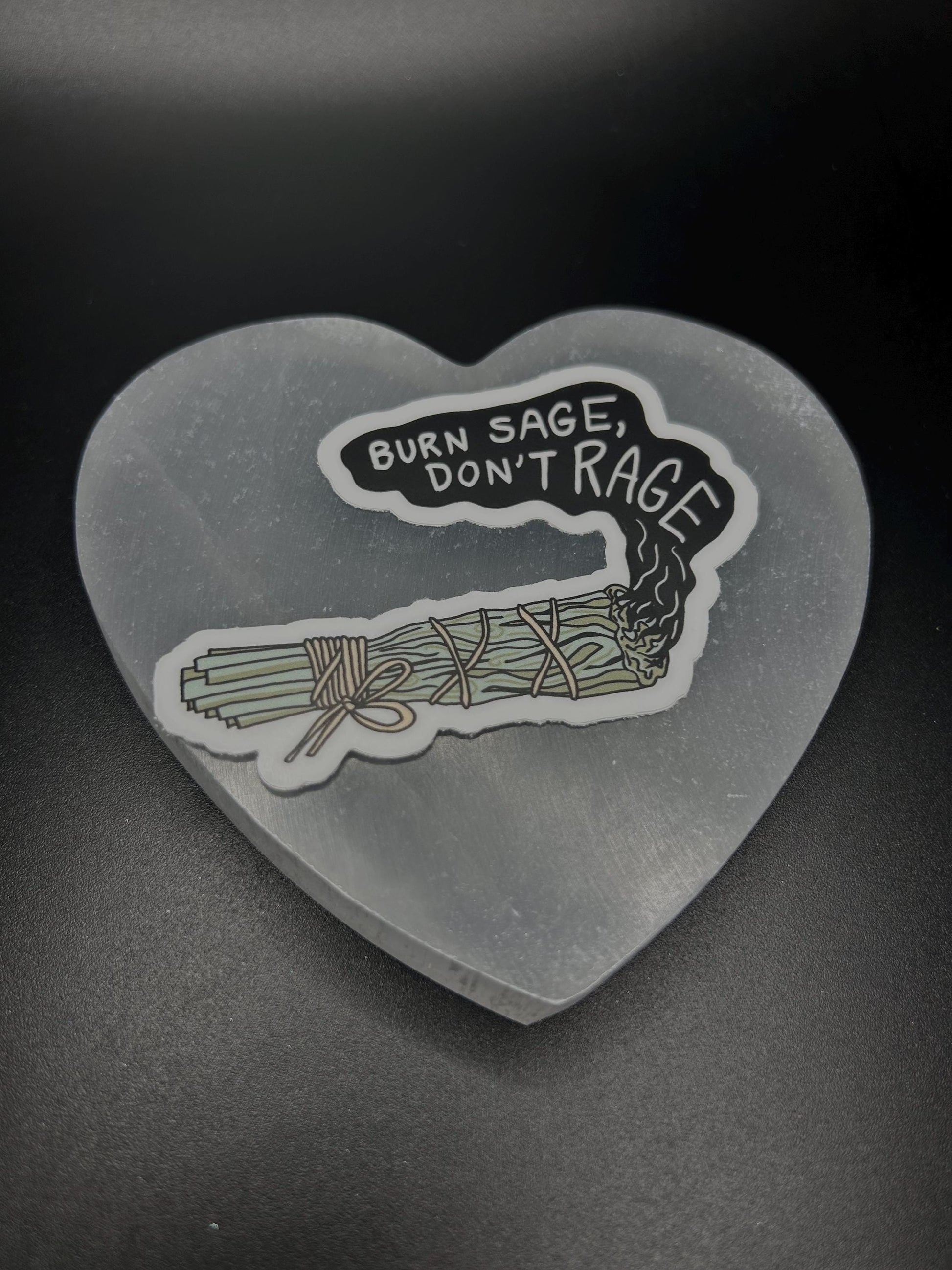 Burn Sage Don’t Rage Sticker, Funny Spiritual Sticker, Sage Smudge Vinyl Decal, Witchy Affirmation Gift