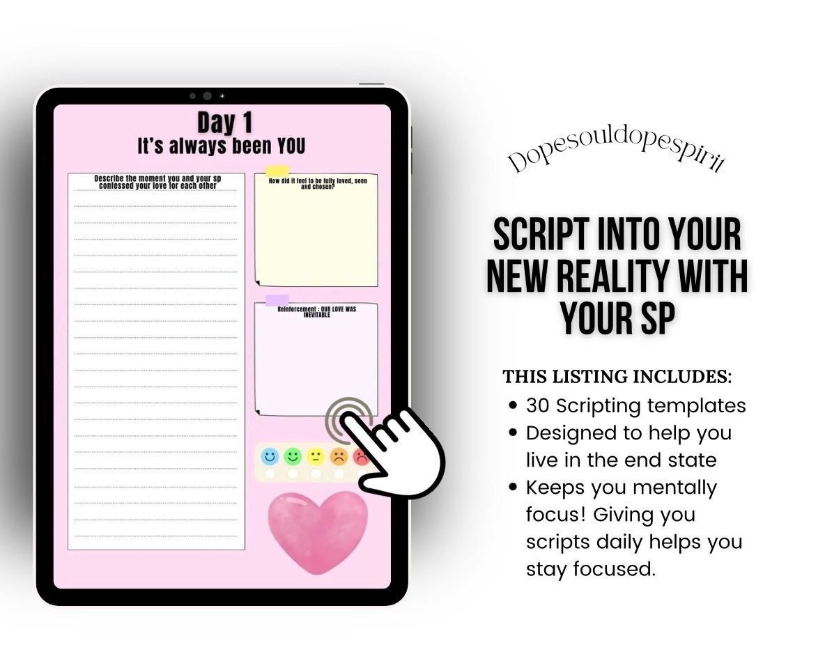 30-Day Specific Person Scripting Template, LOA Manifestation Journal PDF, Attract Your Person, Manifest Love, Law of Assumption Workbook