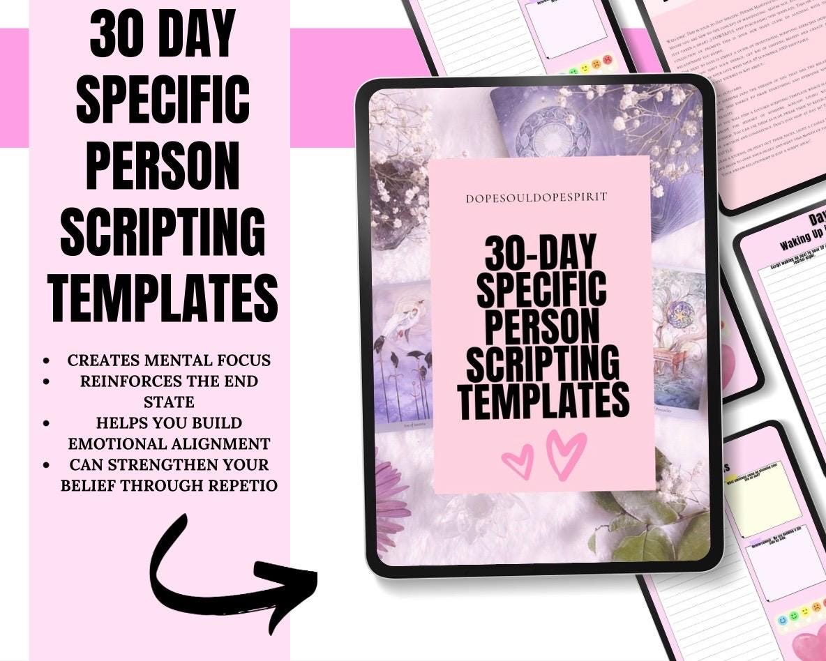 30-Day Specific Person Scripting Template, LOA Manifestation Journal PDF, Attract Your Person, Manifest Love, Law of Assumption Workbook