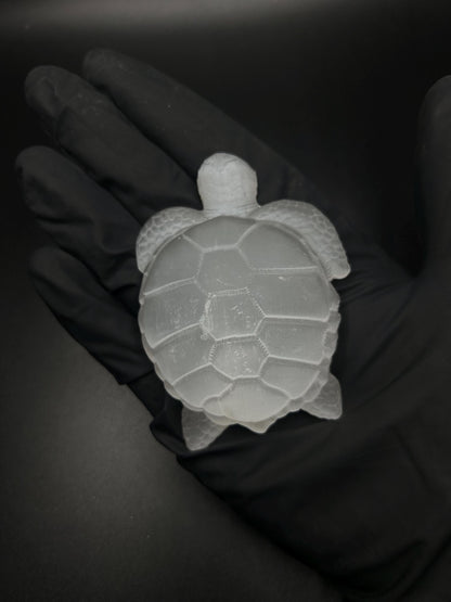 Selenite Turtle Crystal, Hand-Carved Crystal Turtle for Energy Cleansing & Protection, White Selenite Animal Totem, Spiritual Gift