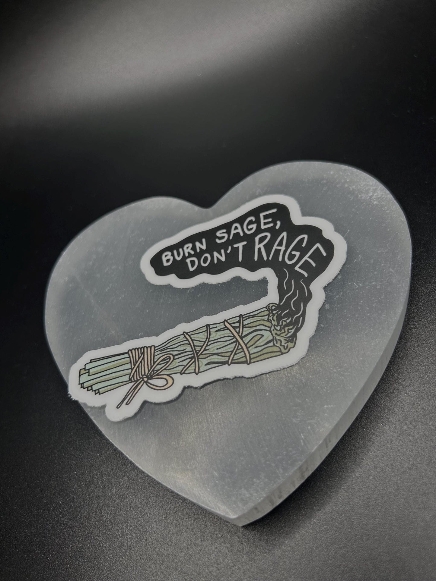 Burn Sage Don’t Rage Sticker, Funny Spiritual Sticker, Sage Smudge Vinyl Decal, Witchy Affirmation Gift