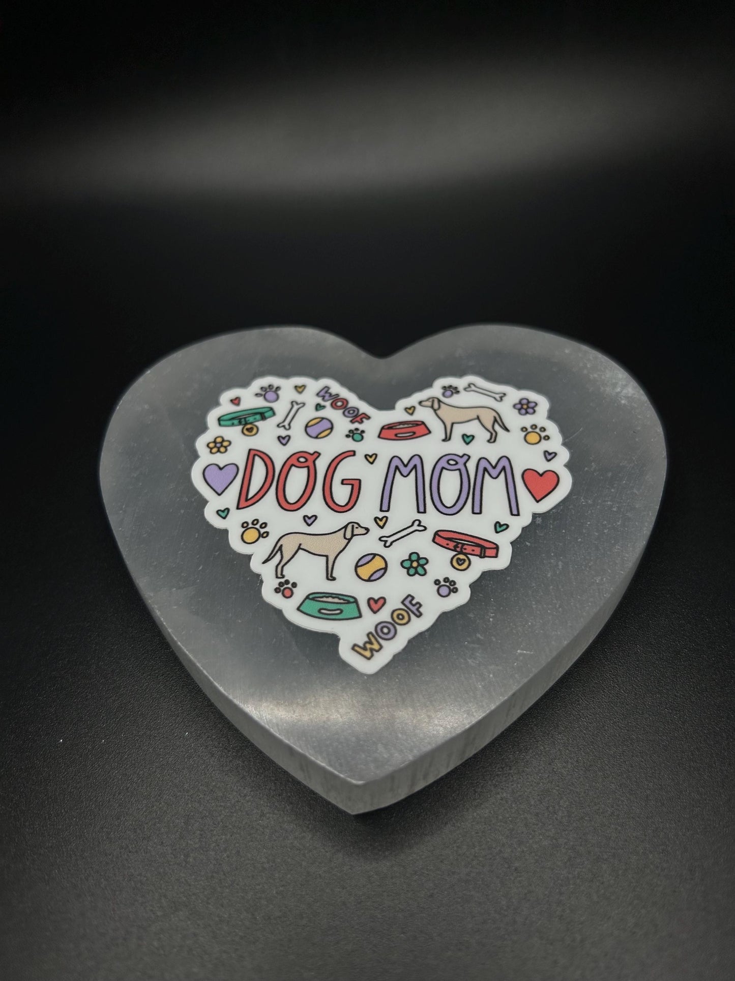 Cute Dog Mom Sticker – Waterproof Vinyl Pet Lover Decal for Water Bottles, Laptops, Journals – Dog Mama Gift for Fur Moms