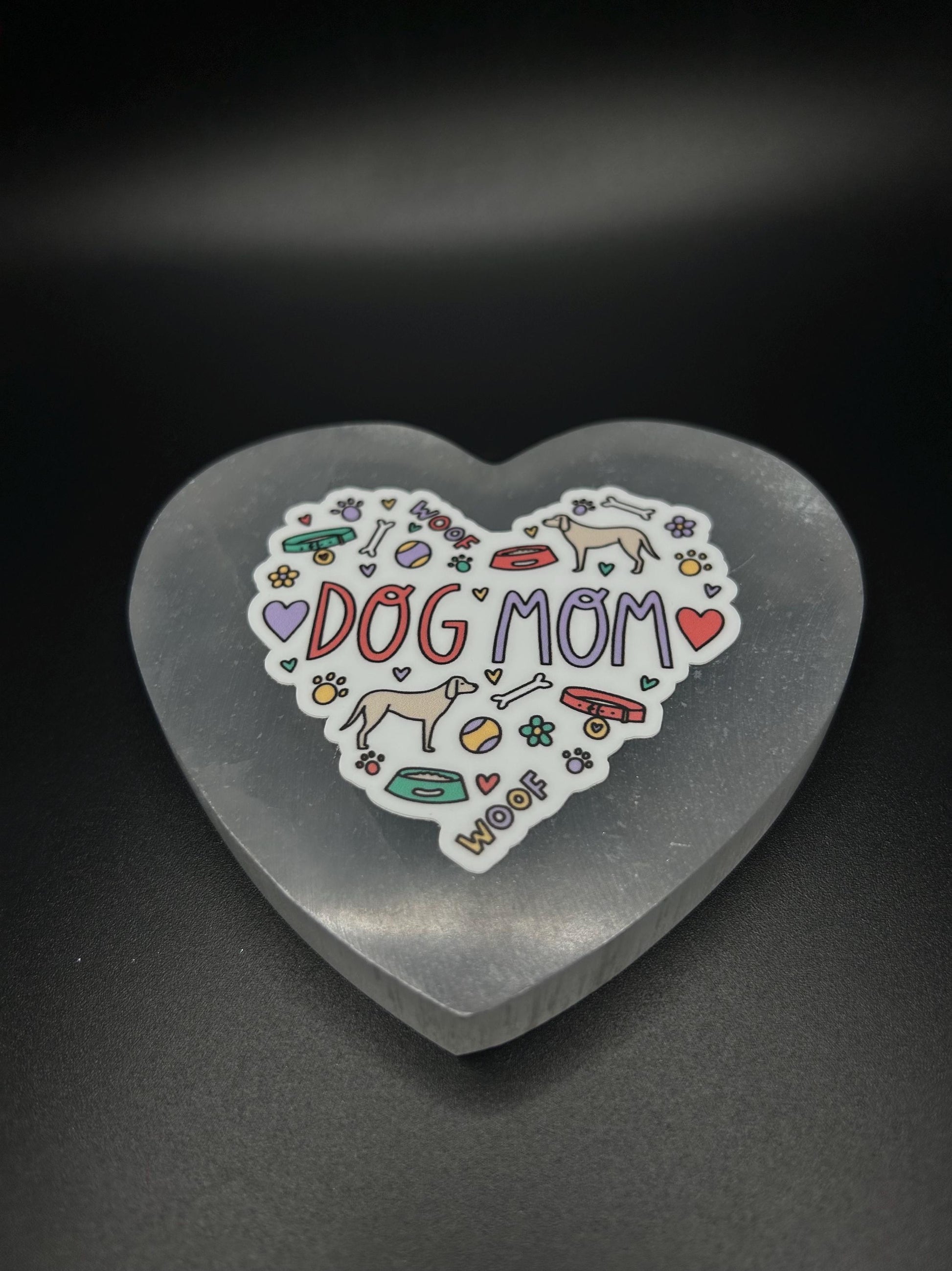 Cute Dog Mom Sticker – Waterproof Vinyl Pet Lover Decal for Water Bottles, Laptops, Journals – Dog Mama Gift for Fur Moms