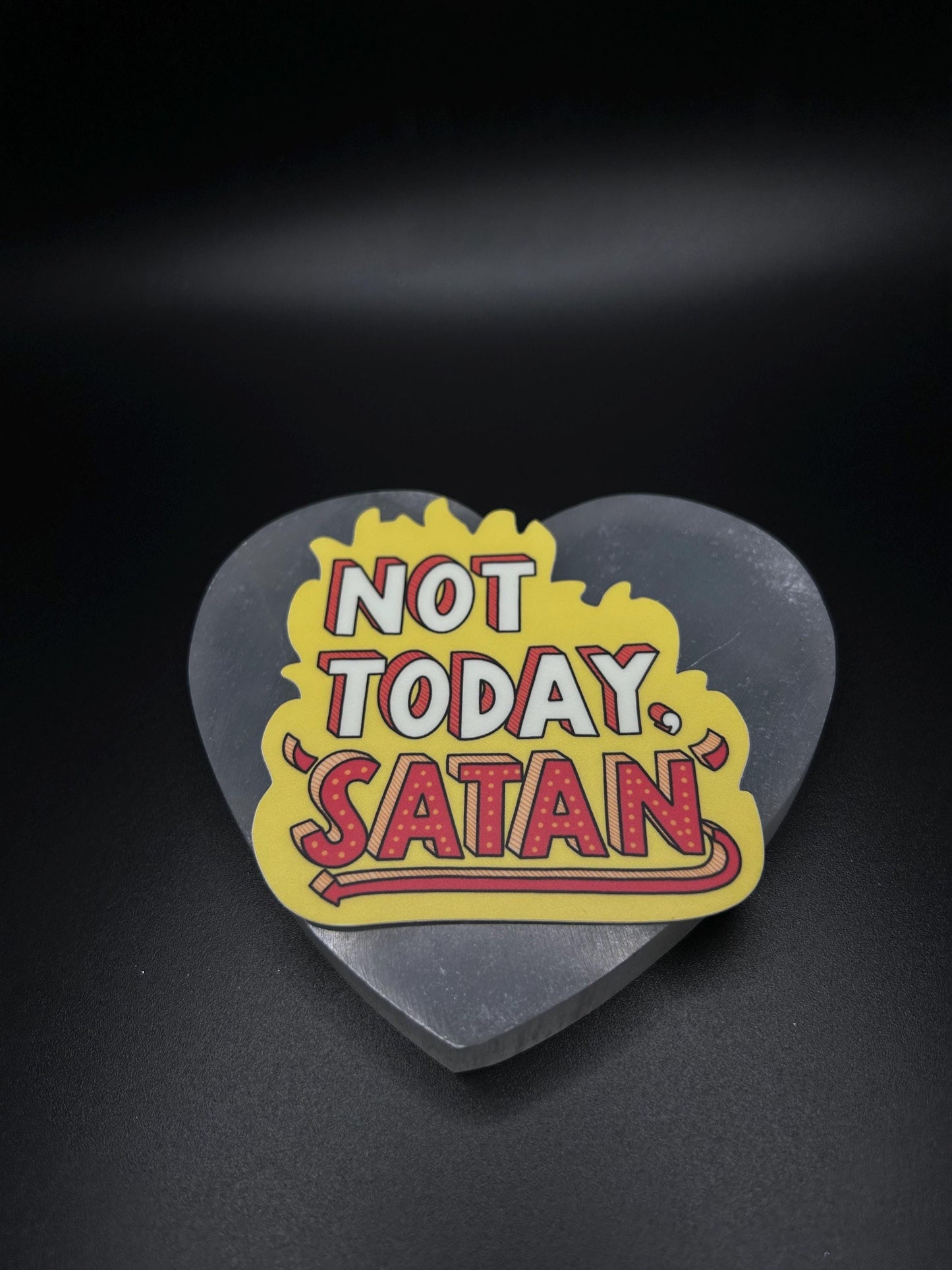 Not Today Satan Sticker – Funny Waterproof Vinyl Decal for Laptops, Journals, Tumblers, Sassy Gift for Friends, Mental Health Humor