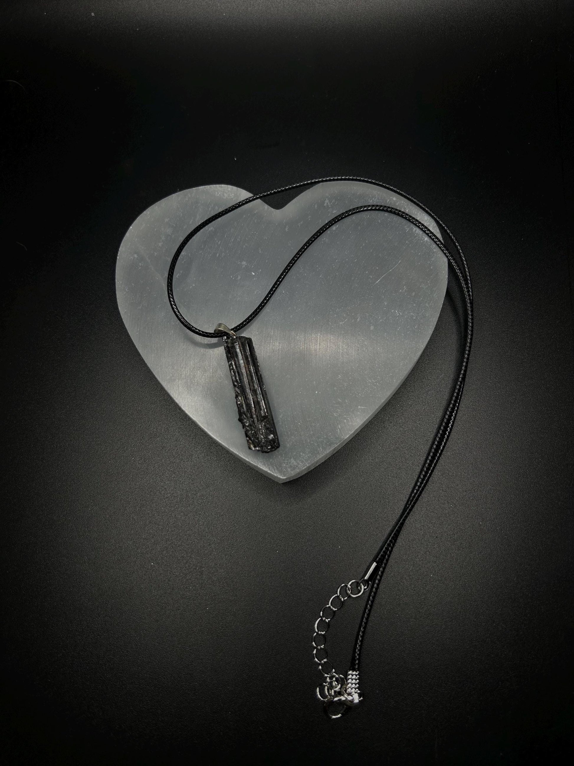 Black Tourmaline Necklace Raw Crystal Pendant, Rough Black Tourmaline Protection Necklace, Healing Crystal Jewelry, Grounding Gemstone 1x