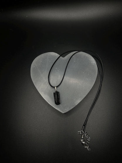 Black Tourmaline Necklace Raw Crystal Pendant, Rough Black Tourmaline Protection Necklace, Healing Crystal Jewelry, Grounding Gemstone 1x