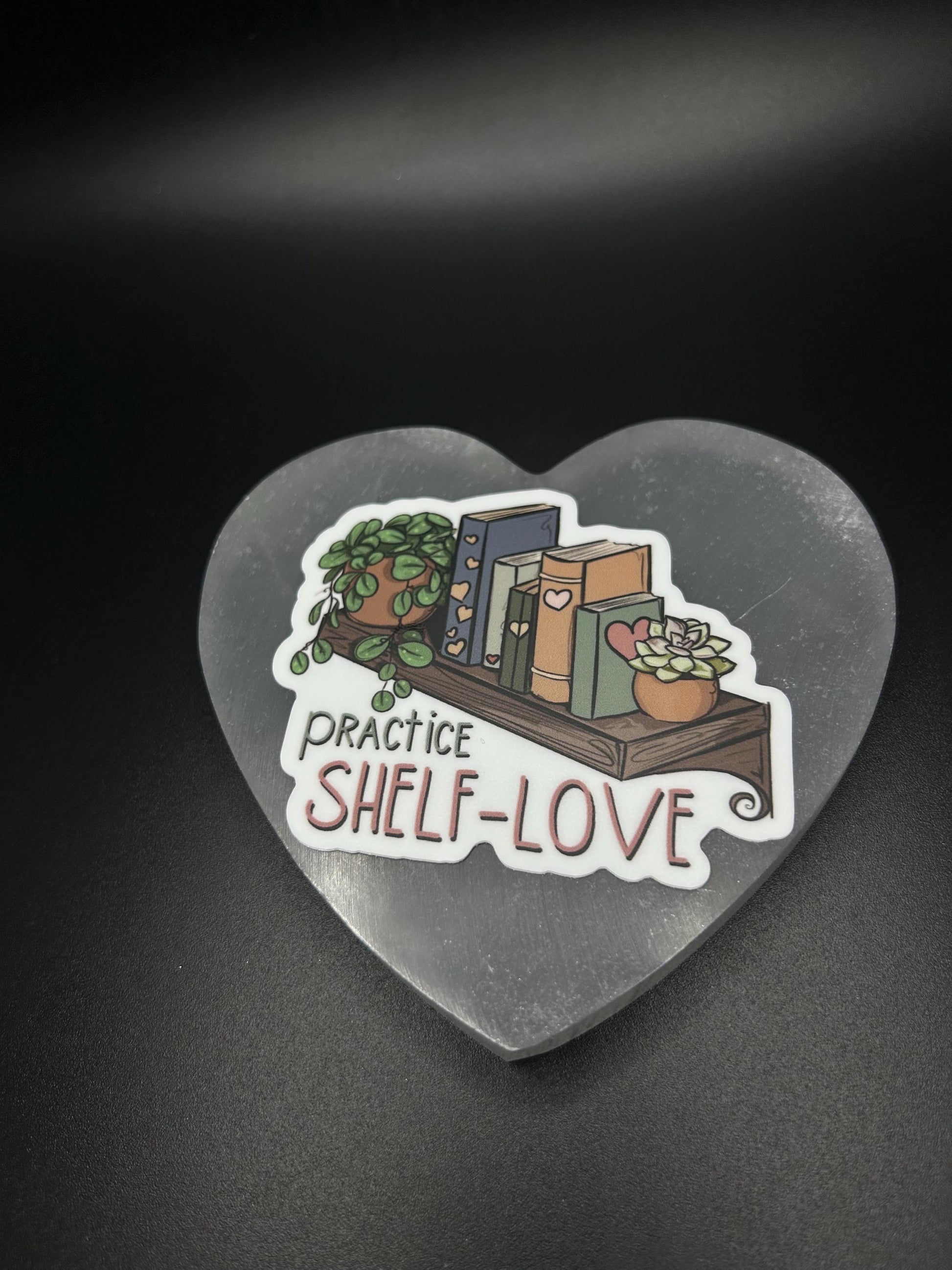 Practice Shelf Love Sticker – Funny Bookish Vinyl Sticker for Book Lovers, Readers, and Librarians, Self-Care Pun, Cute Laptop or Journal